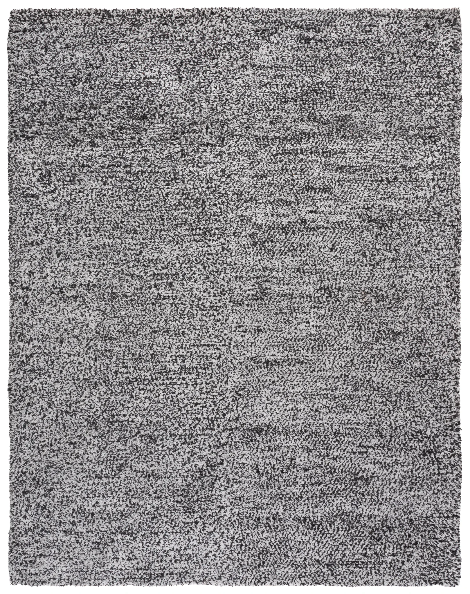 Berber Modern Solid Hand-Woven Wool Blend Rug in Ivory / Black