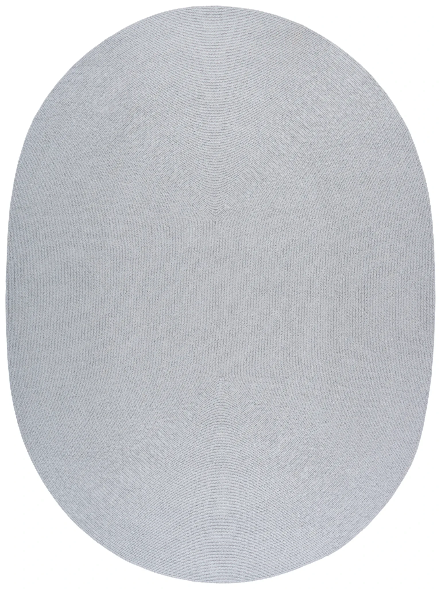 Braided Coastal Oval Hand-Woven Cotton Rug in Light Blue