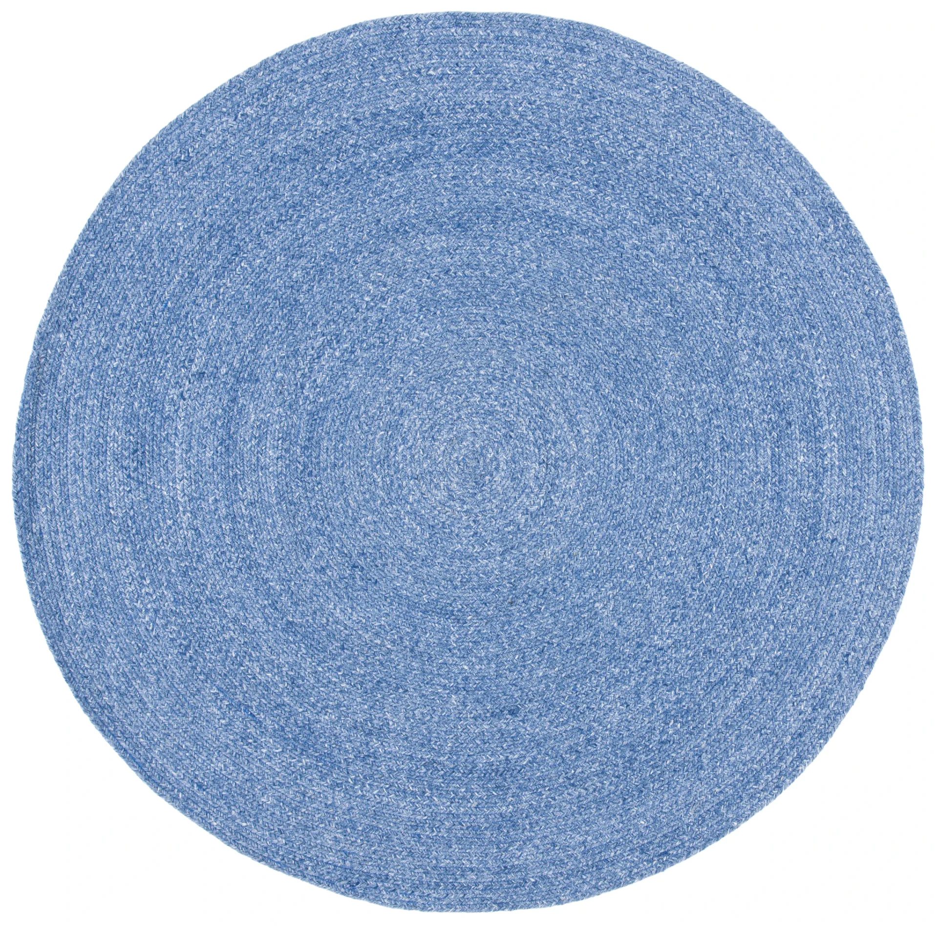 Braided Farmhouse Solid Hand-Woven Rug in Blue