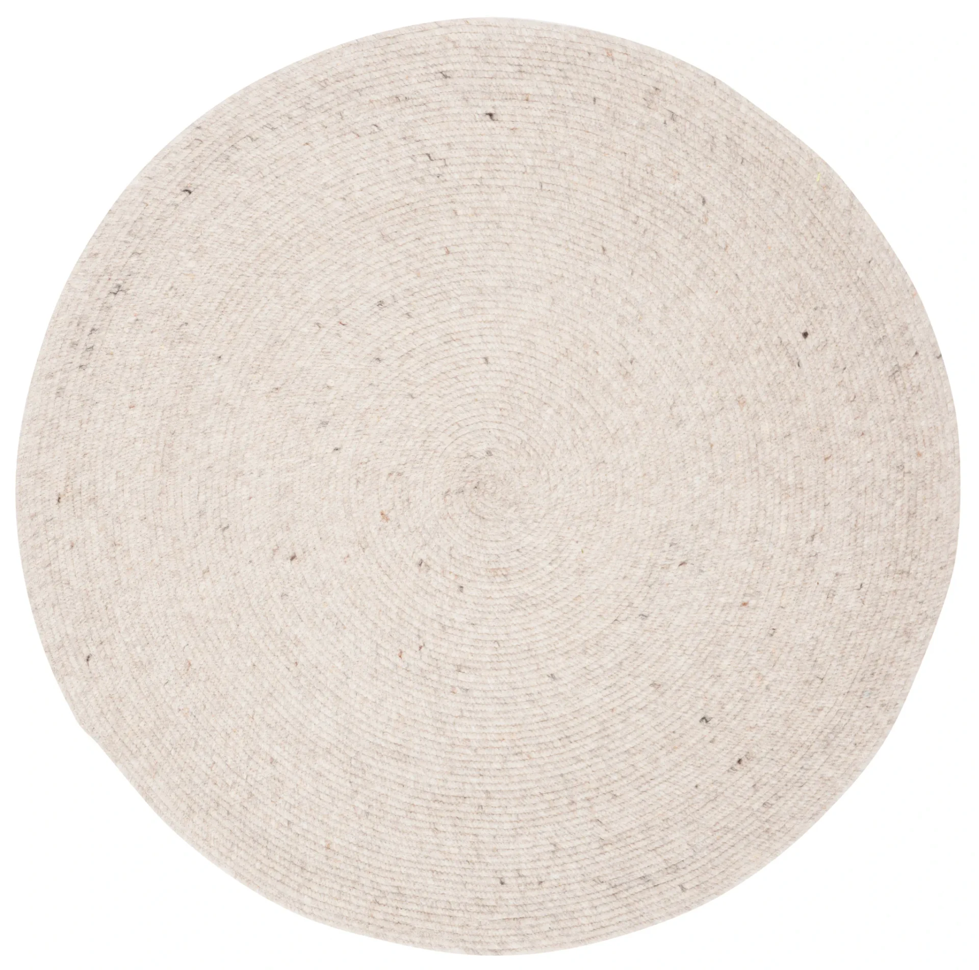 Braided Coastal Solid Hand-Woven Wool Rug in Beige
