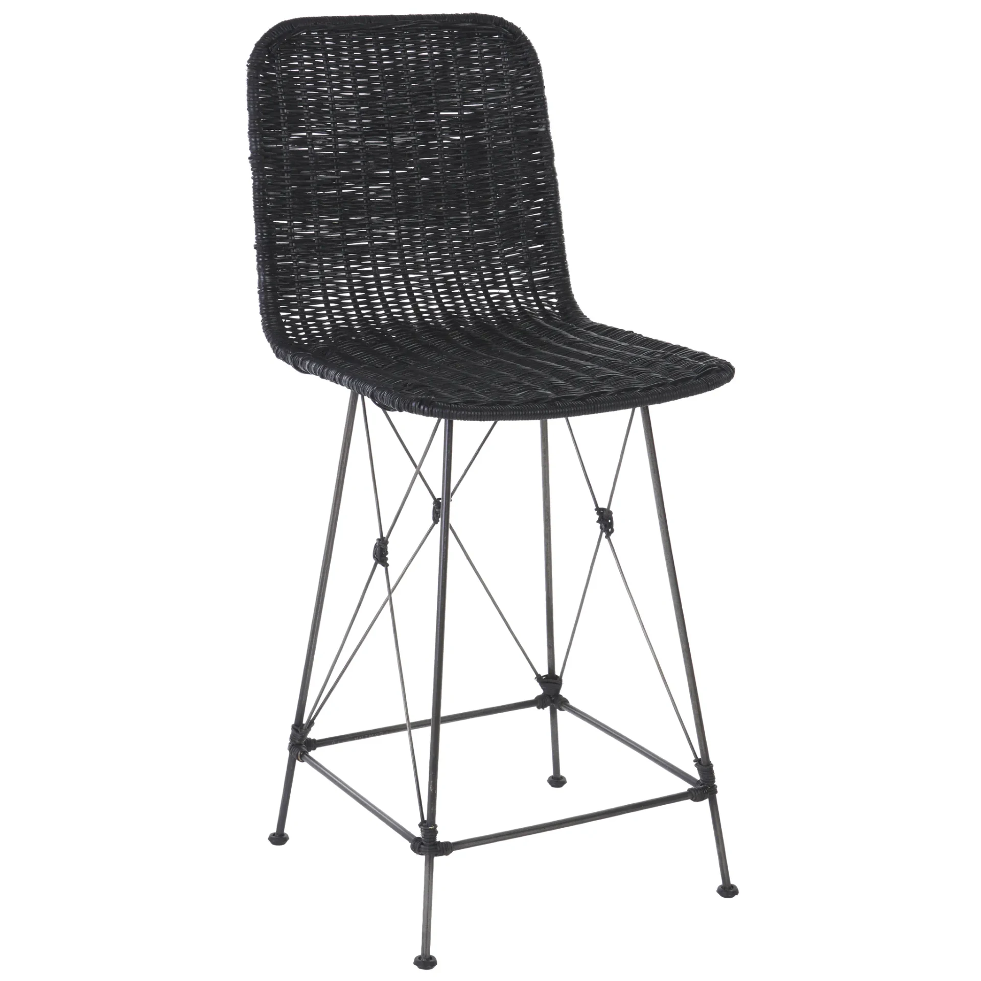 Minerva Weaved Counter Stool (Set of 2) in Black