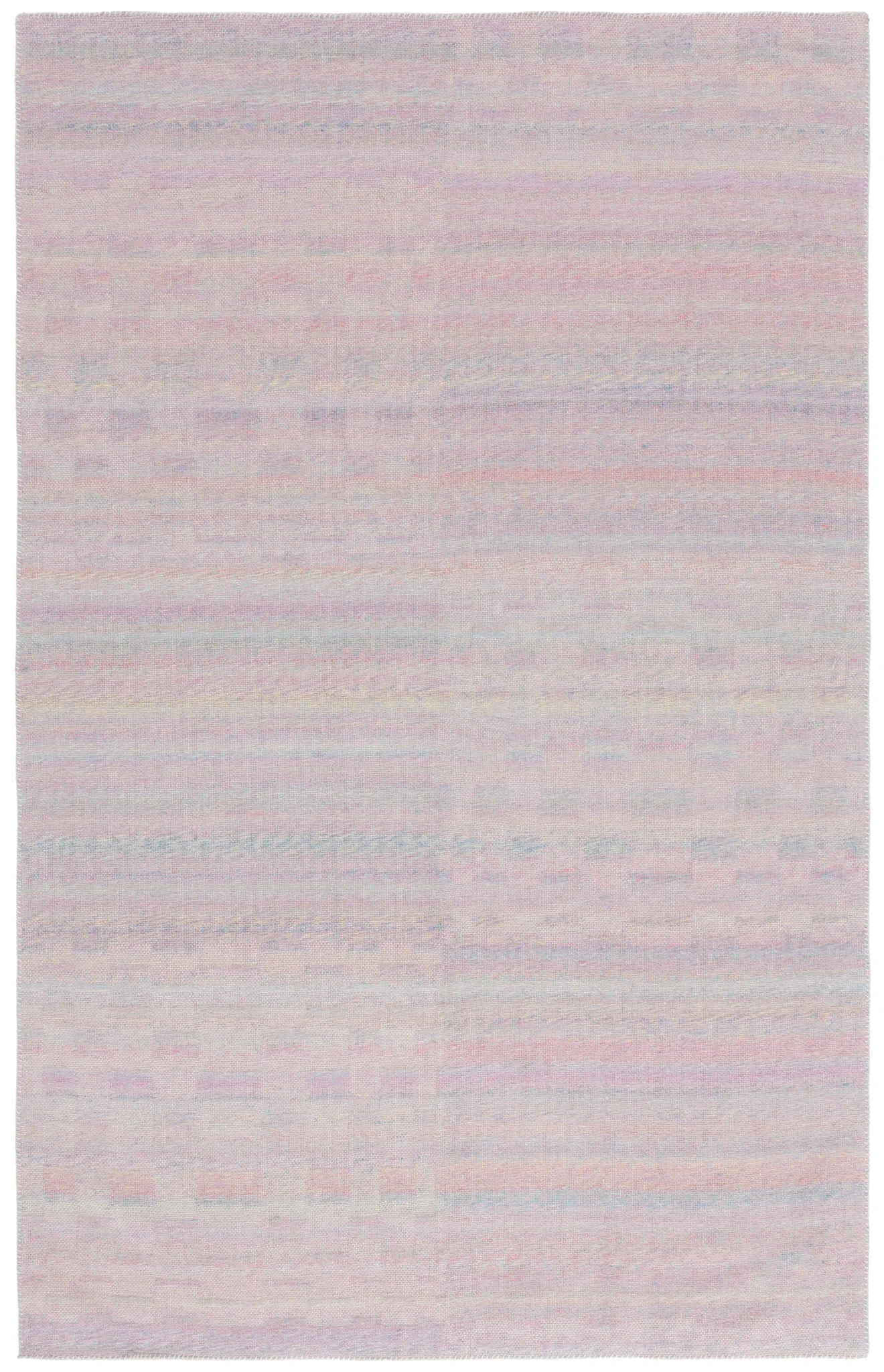 Cabo Checkered Stripe Rug in Pink / Blue