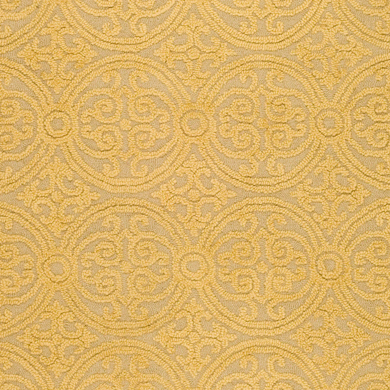 Cambridge Interlocking Circle Hand-Tufted Wool Rug in Light Gold / Dark Gold