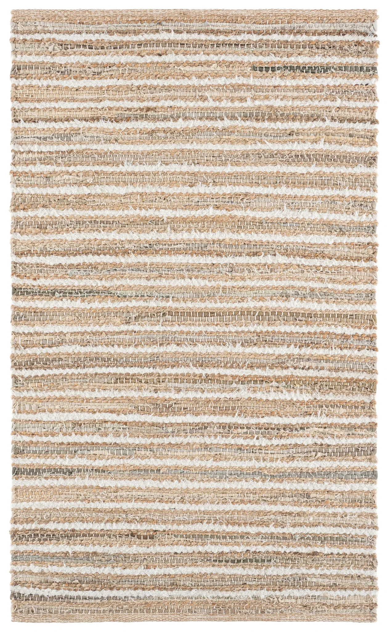 Cape Cod Linear Stripe Hand-Woven Rug in Natural / Beige