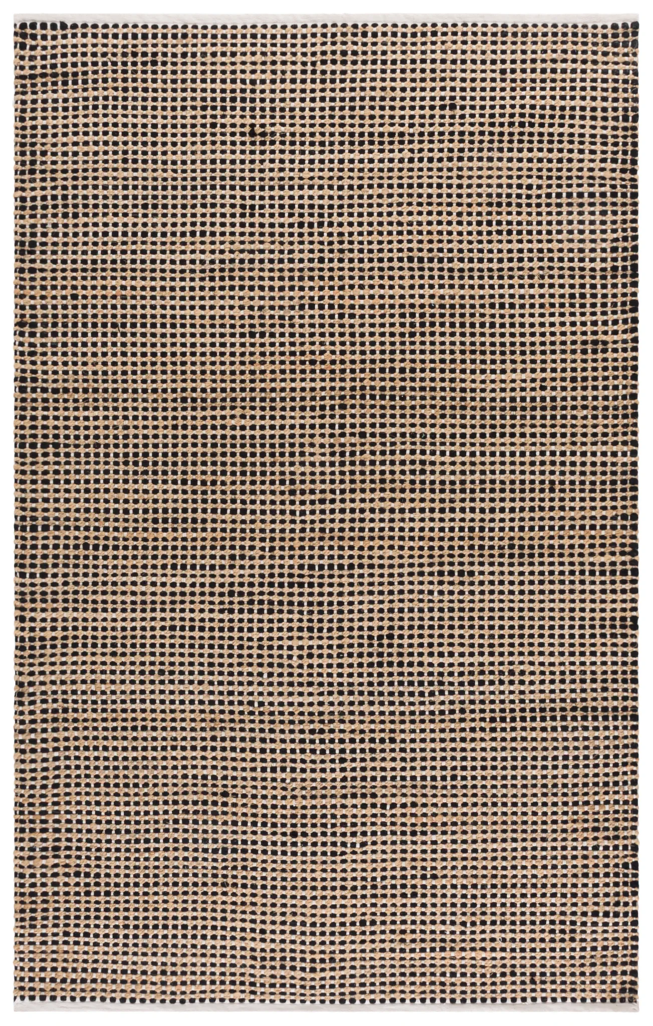 Cape Cod Dotted Grid Hand-Loomed Rug in Natural / Black