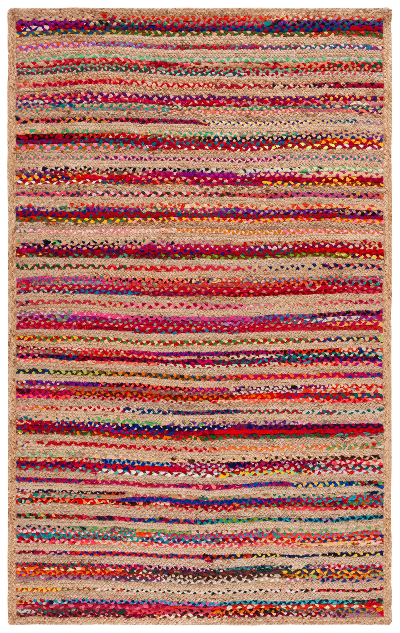 Cape Cod Heathered Thin Stripe Hand-Woven Rug in Natural / Multicolor