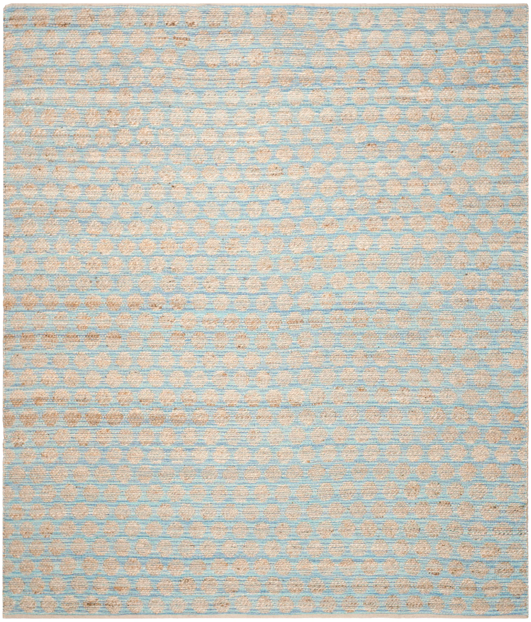 Cape Cod Dotted Stripe Hand-Woven Rug in Blue / Natural
