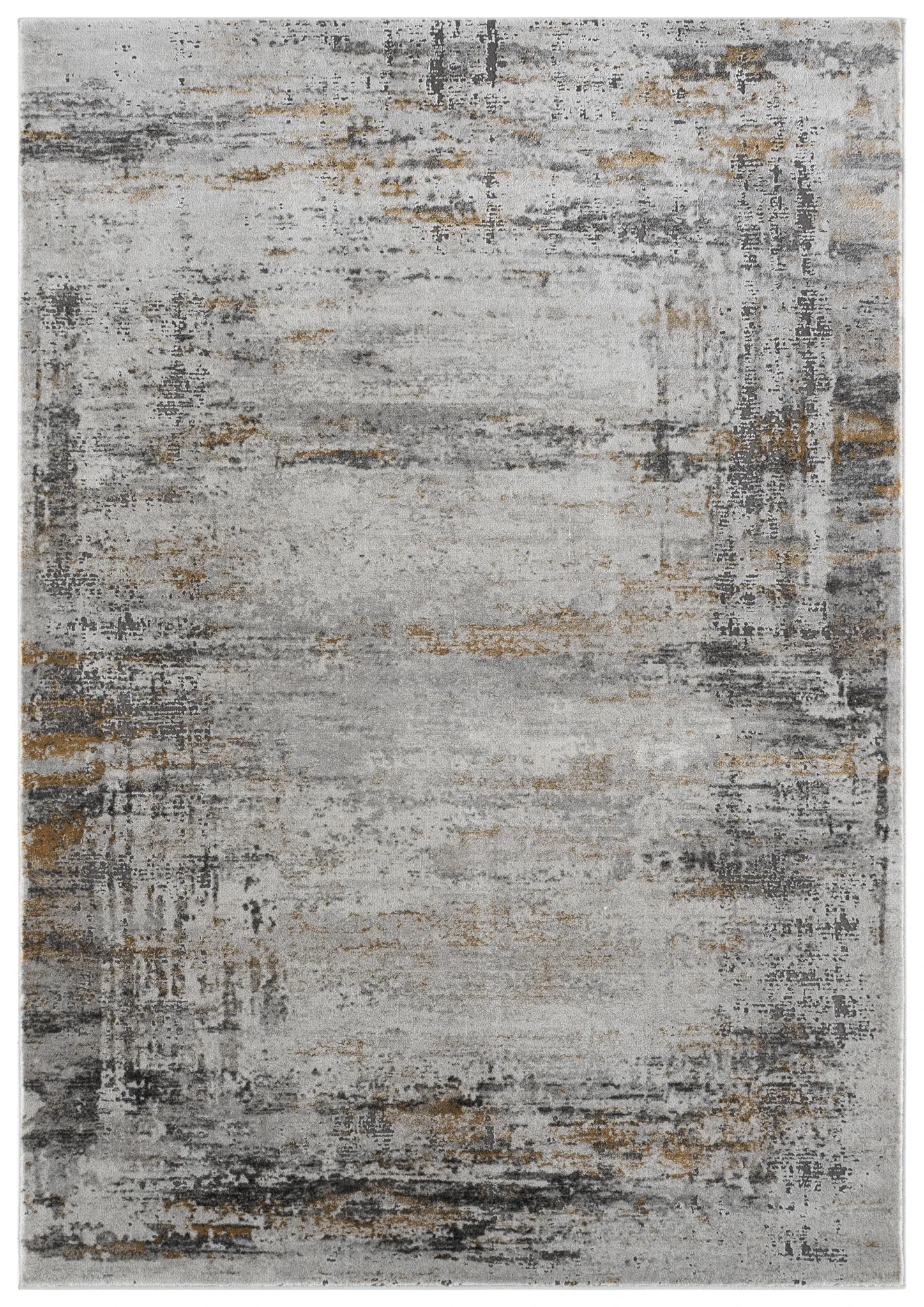 Craft Modern Abstract Rug in Gray / Gold