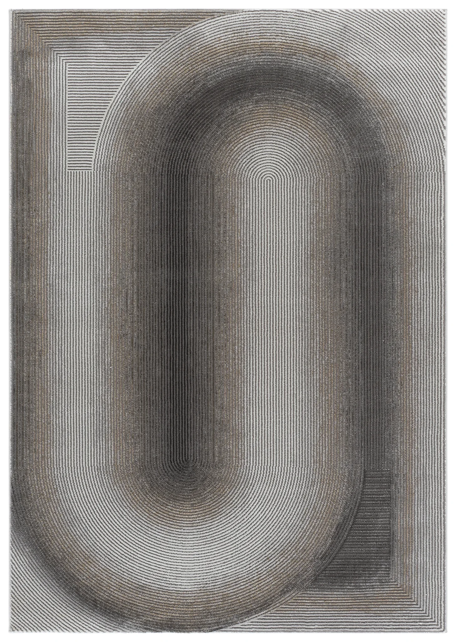 Craft Linear Arch Rug in Gray / Gold