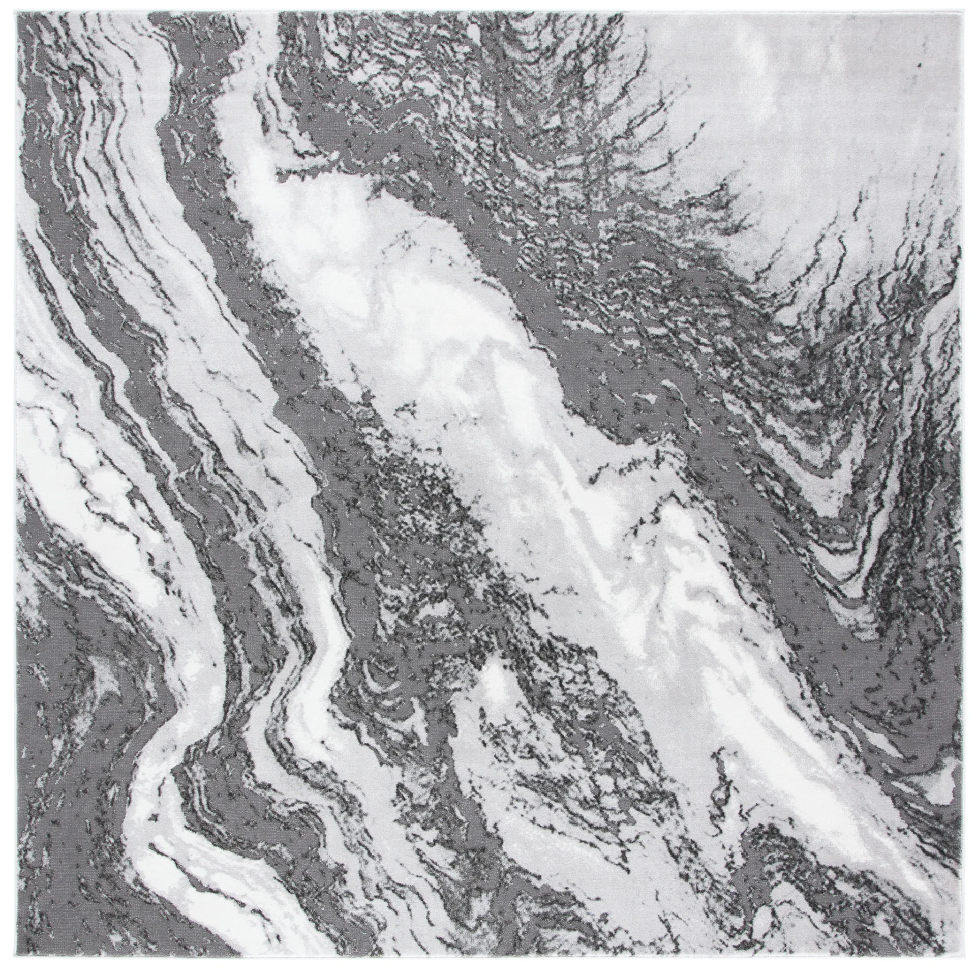 Craft Marbled Stone Rug in Light Gray / Gray