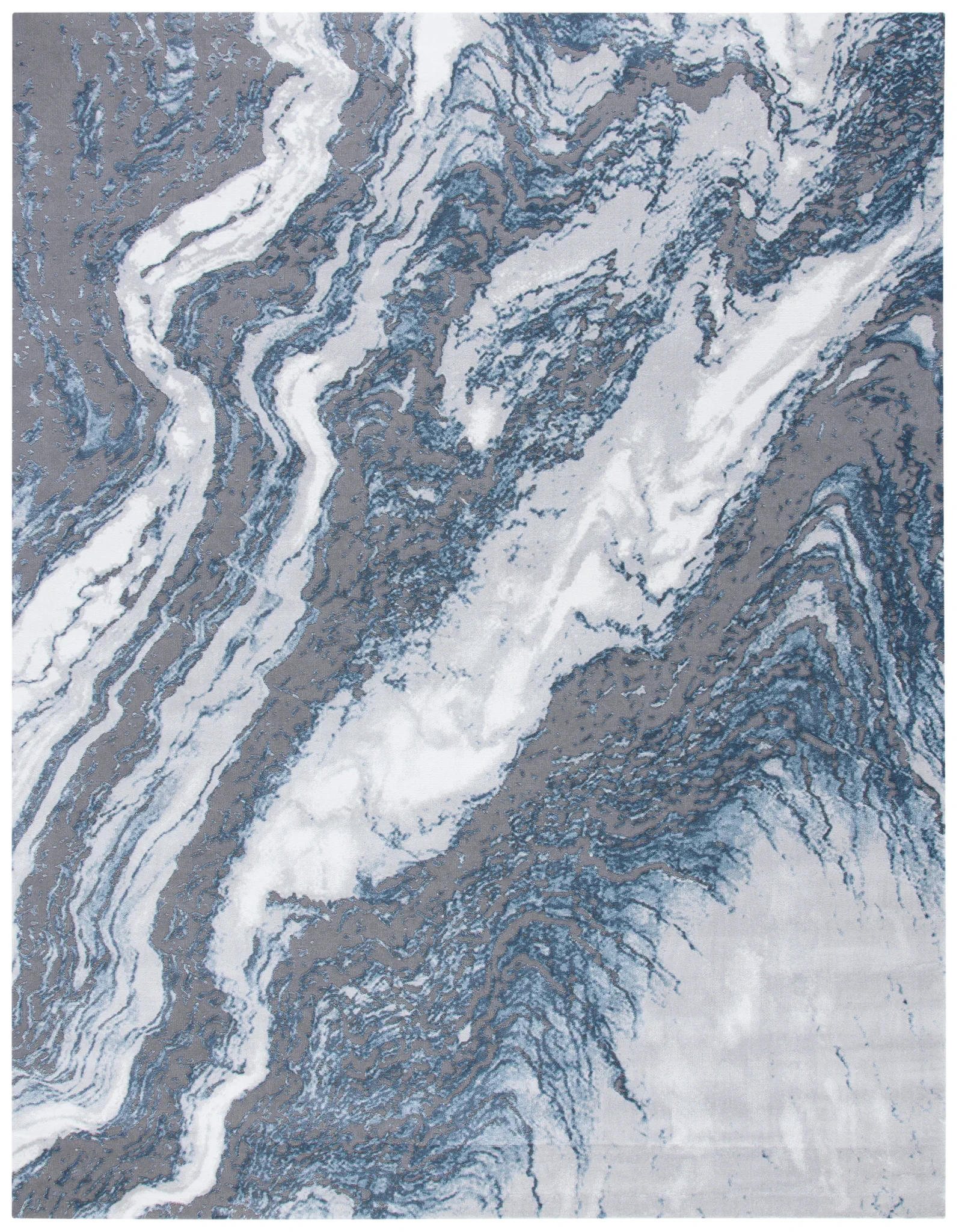 Craft Marbled Stone Rug in Blue / Gray