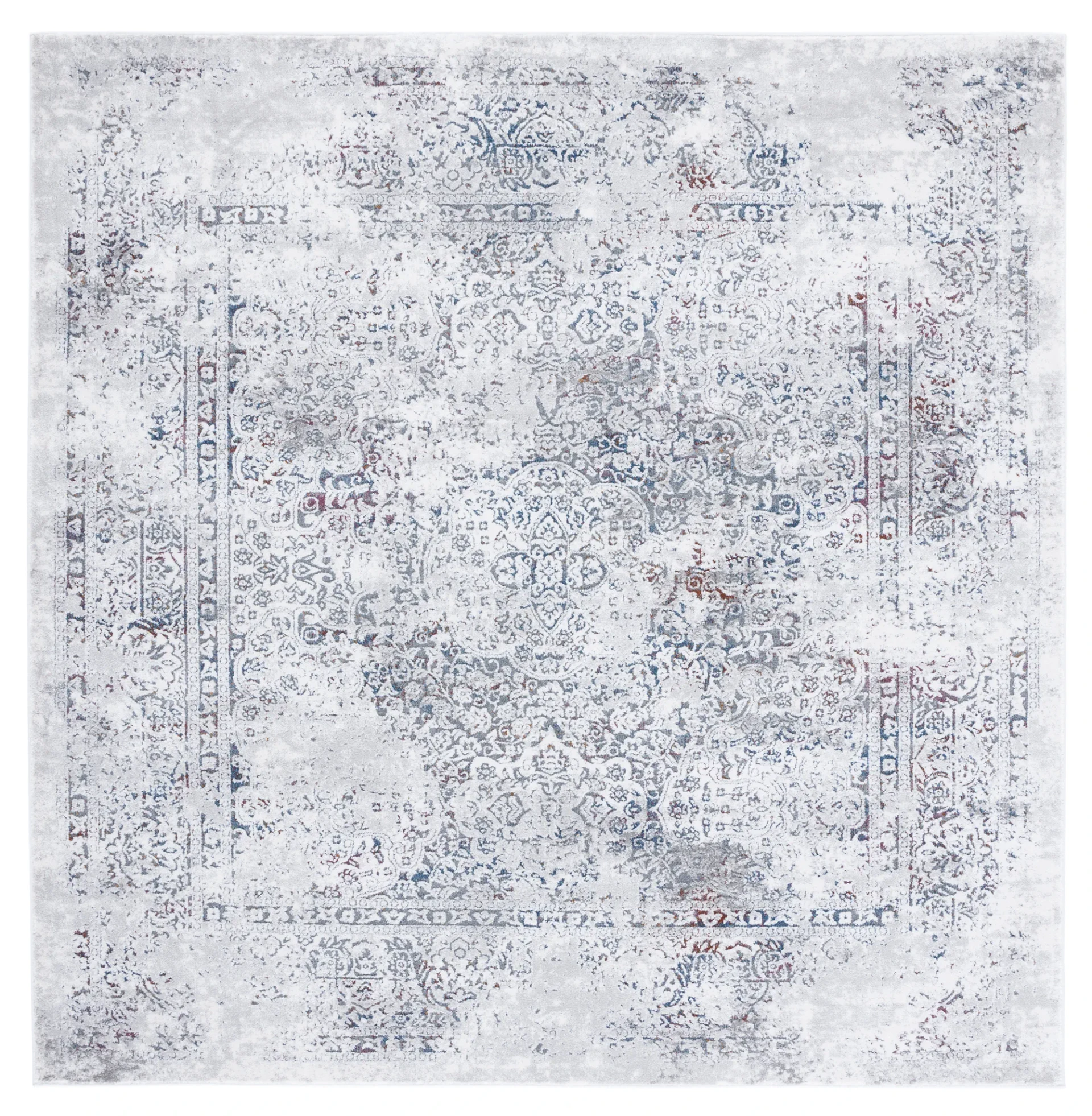 Craft Distressed Persian Medallion Rug in Gray / Blue
