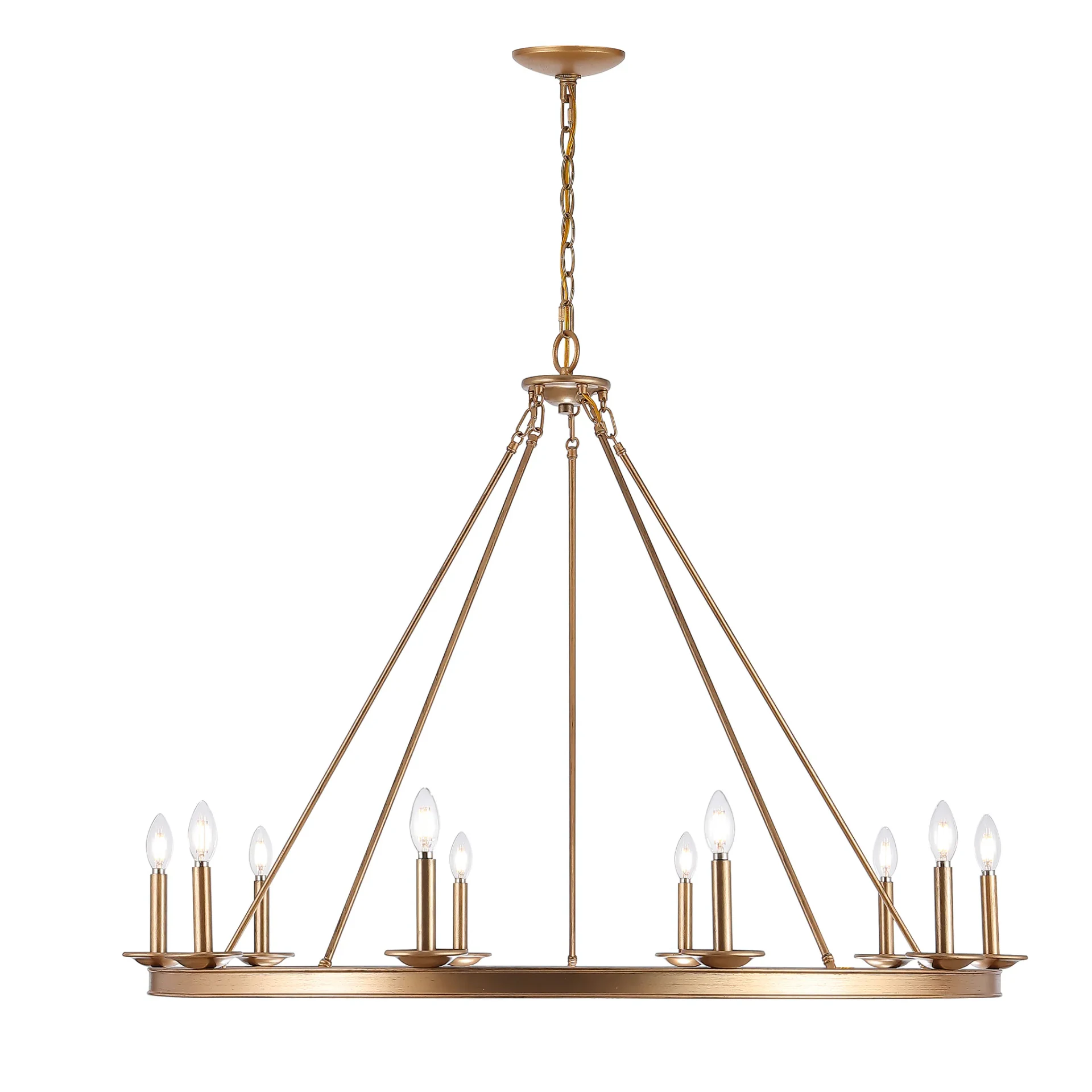Telta Ten-Light Chandelier in Gold