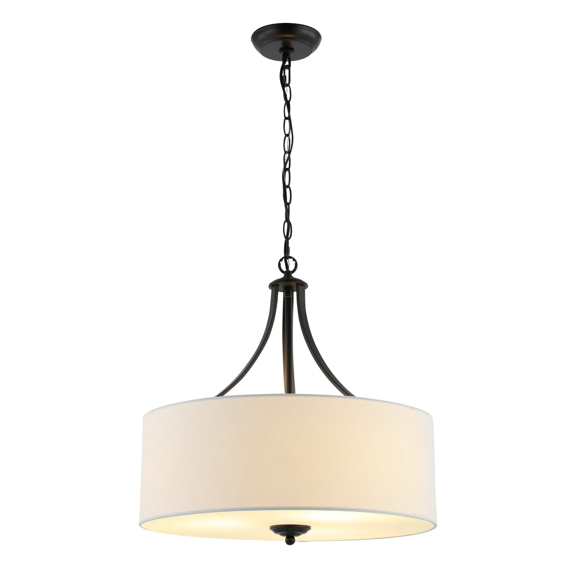 Burnett Three-Light Chandelier in Oil Rub Bronze / White
