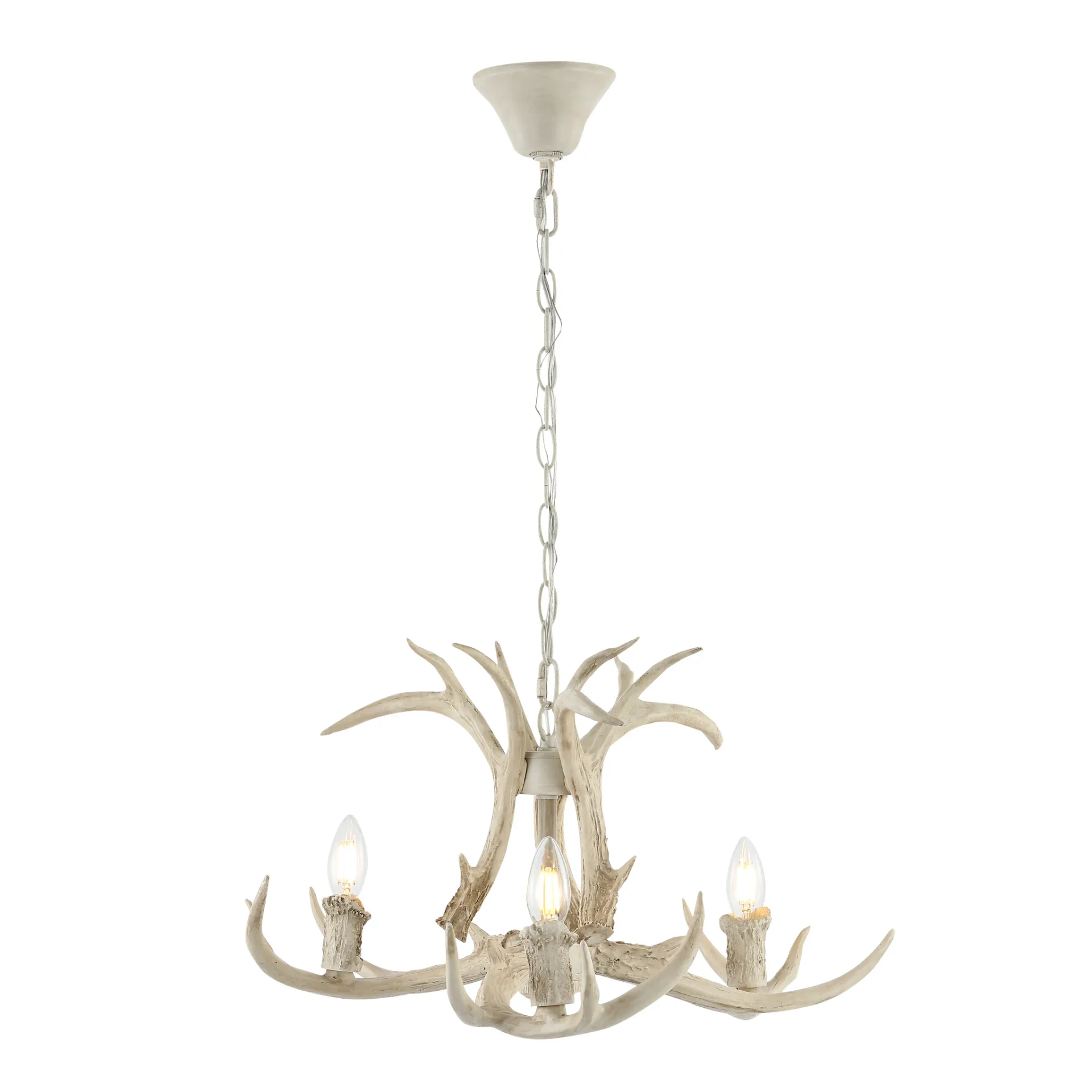 Cenwyn Three-Light Chandelier in Antique White