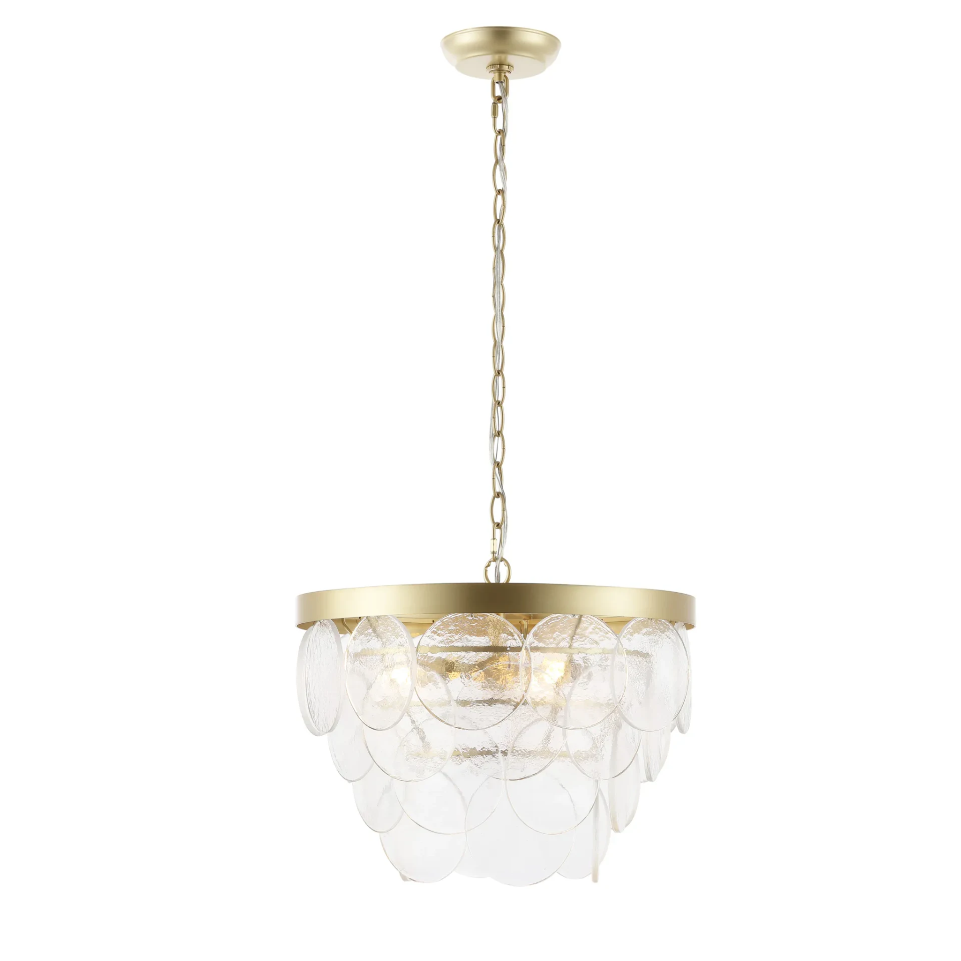 Chrys Three-Light Chandelier in Clear / Gold