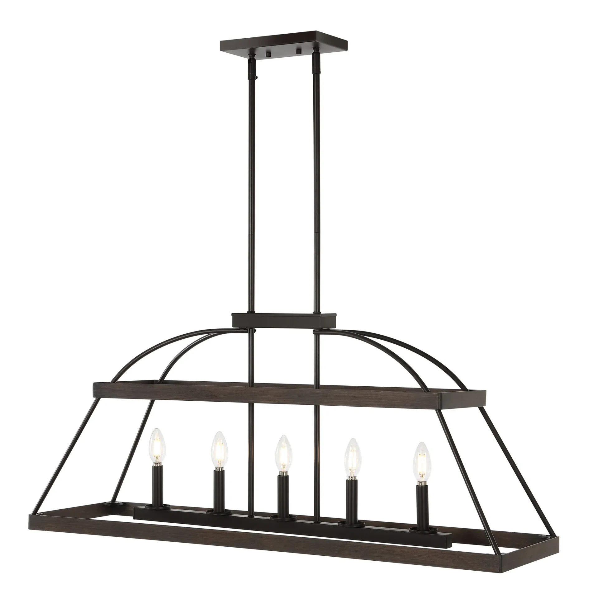 Byher Five-Light Chandelier in Walnut / Oil Rub Bronze
