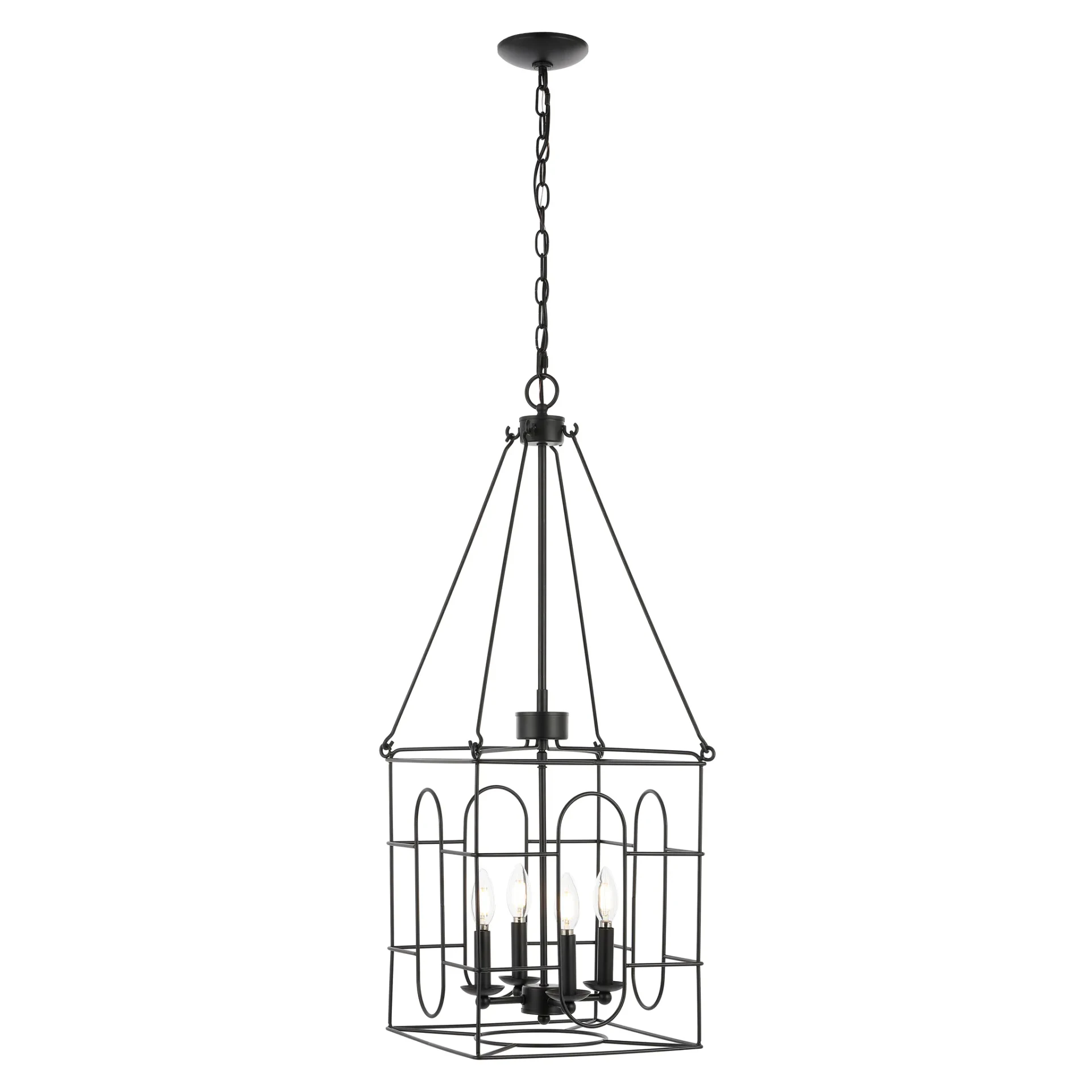 Flatbush Four-Light Chandelier in Black