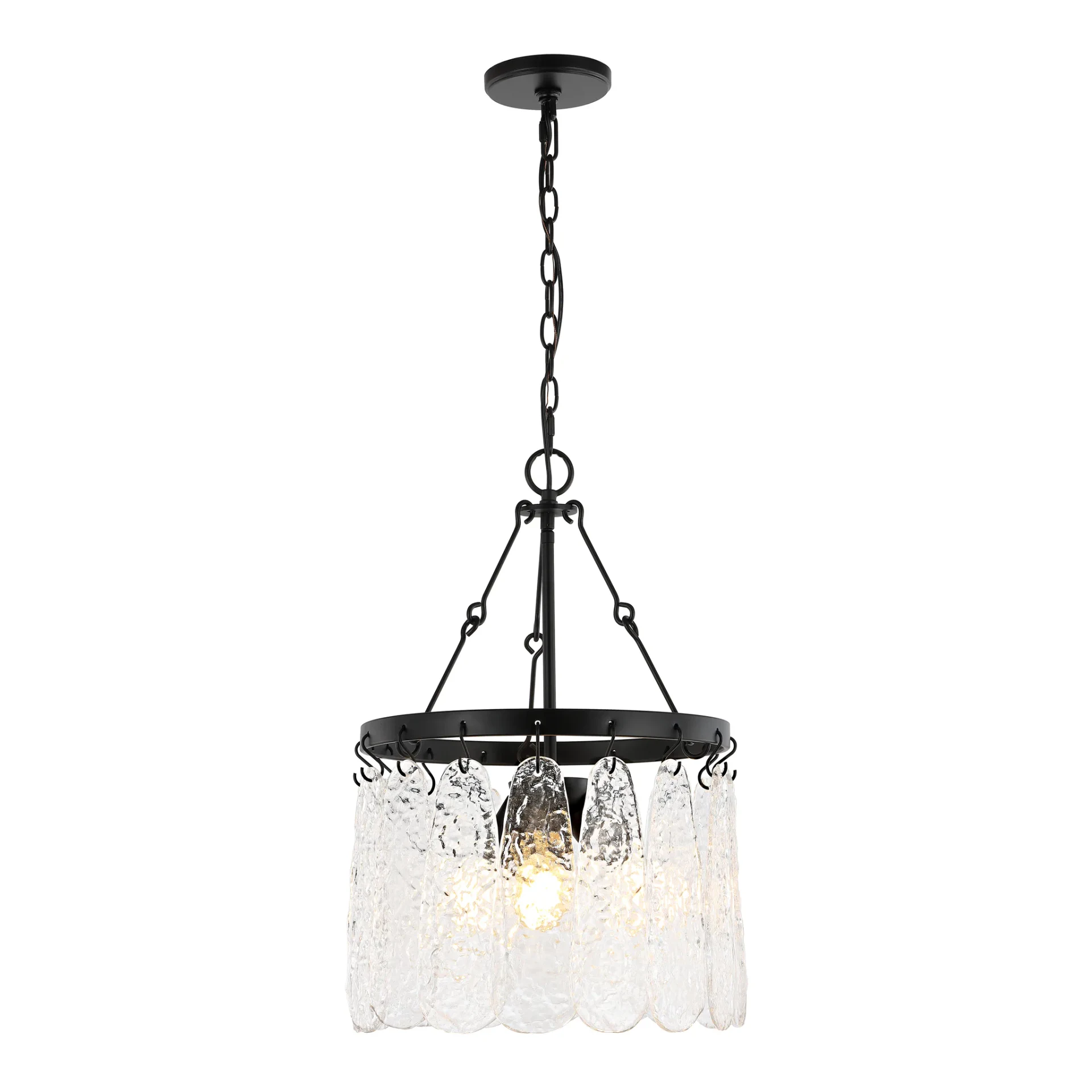 Thryssa Three-Light Chandelier in Black / Clear