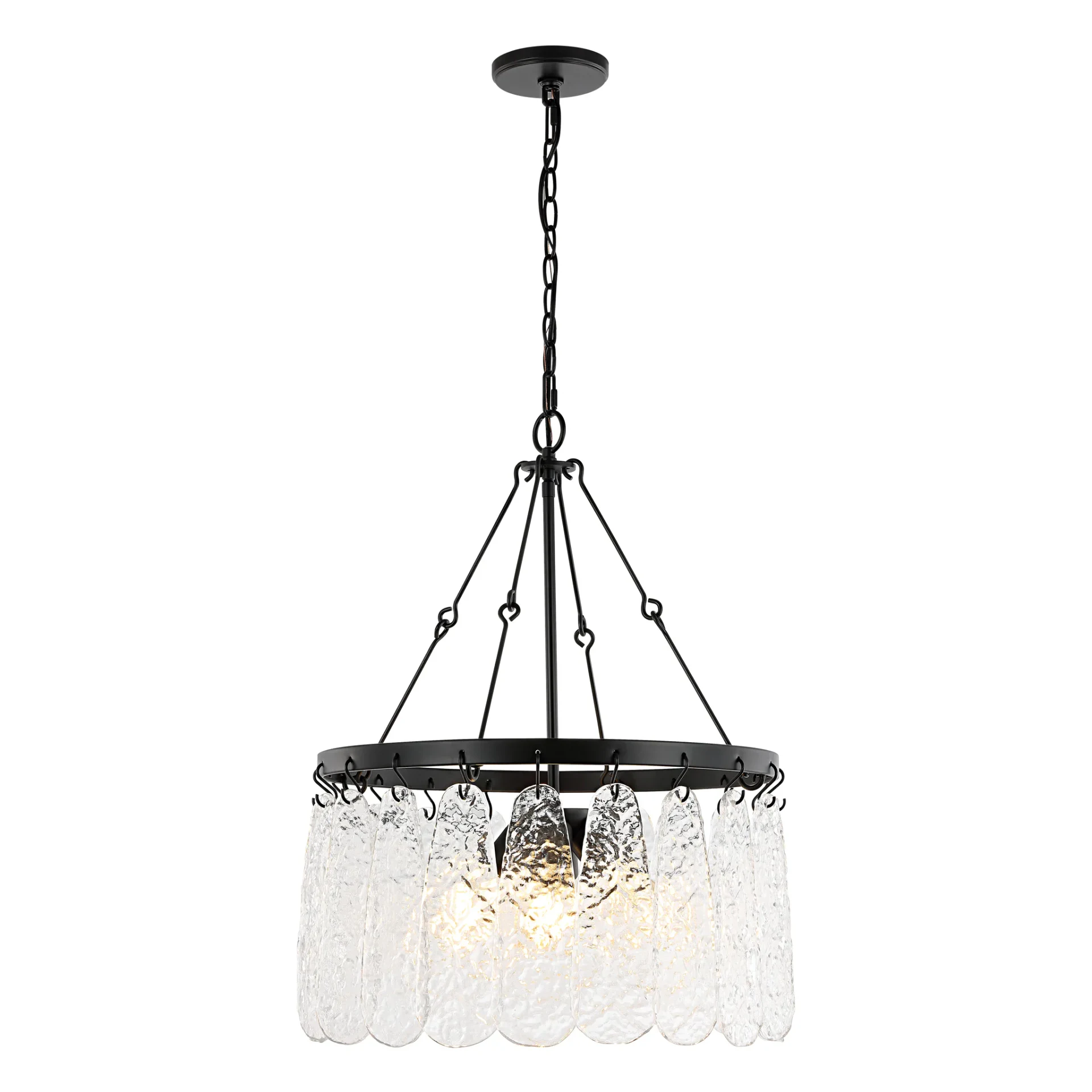 Selene Four-Light Chandelier in Black / Clear