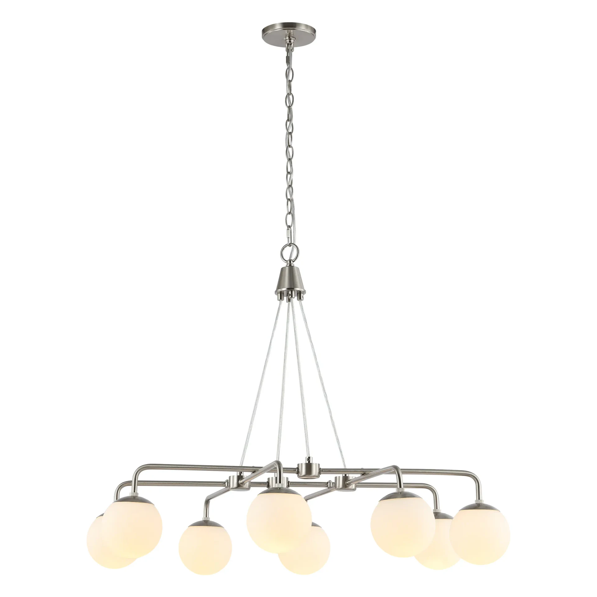Denneau Eight-Light Chandelier in Nickel
