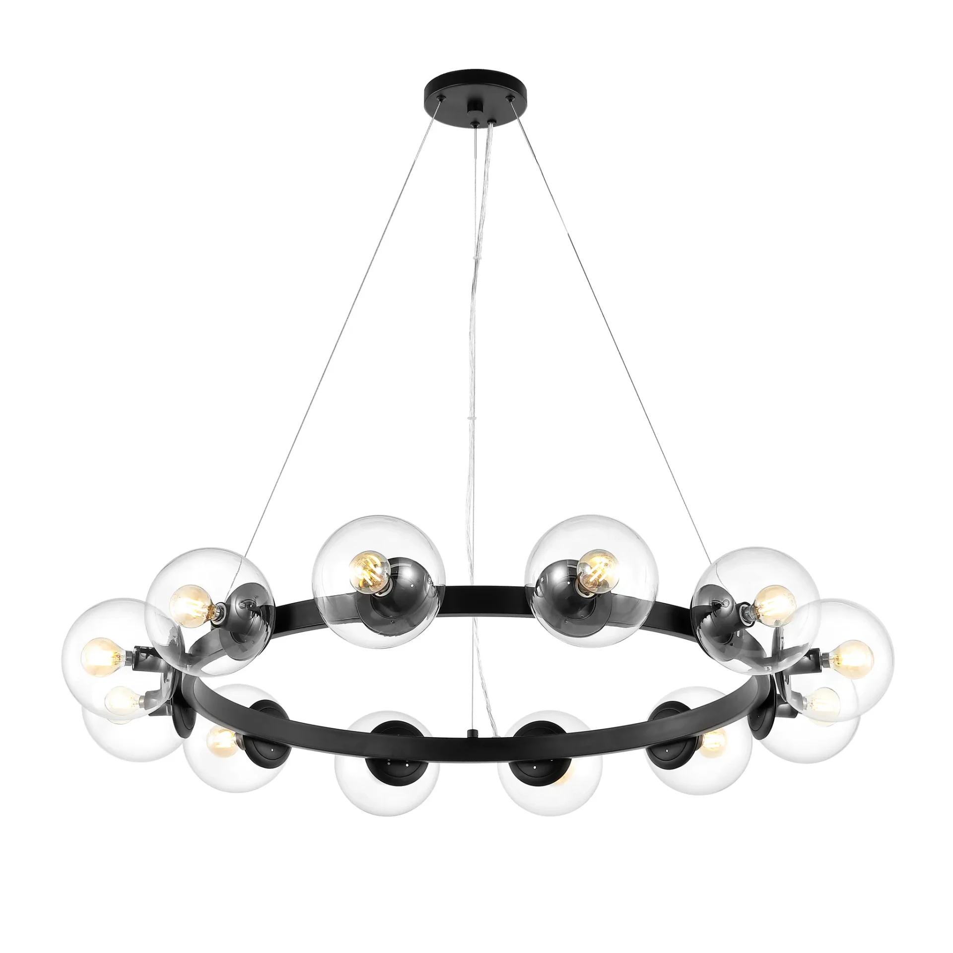 Rylian Twelve-Light Chandelier in Black