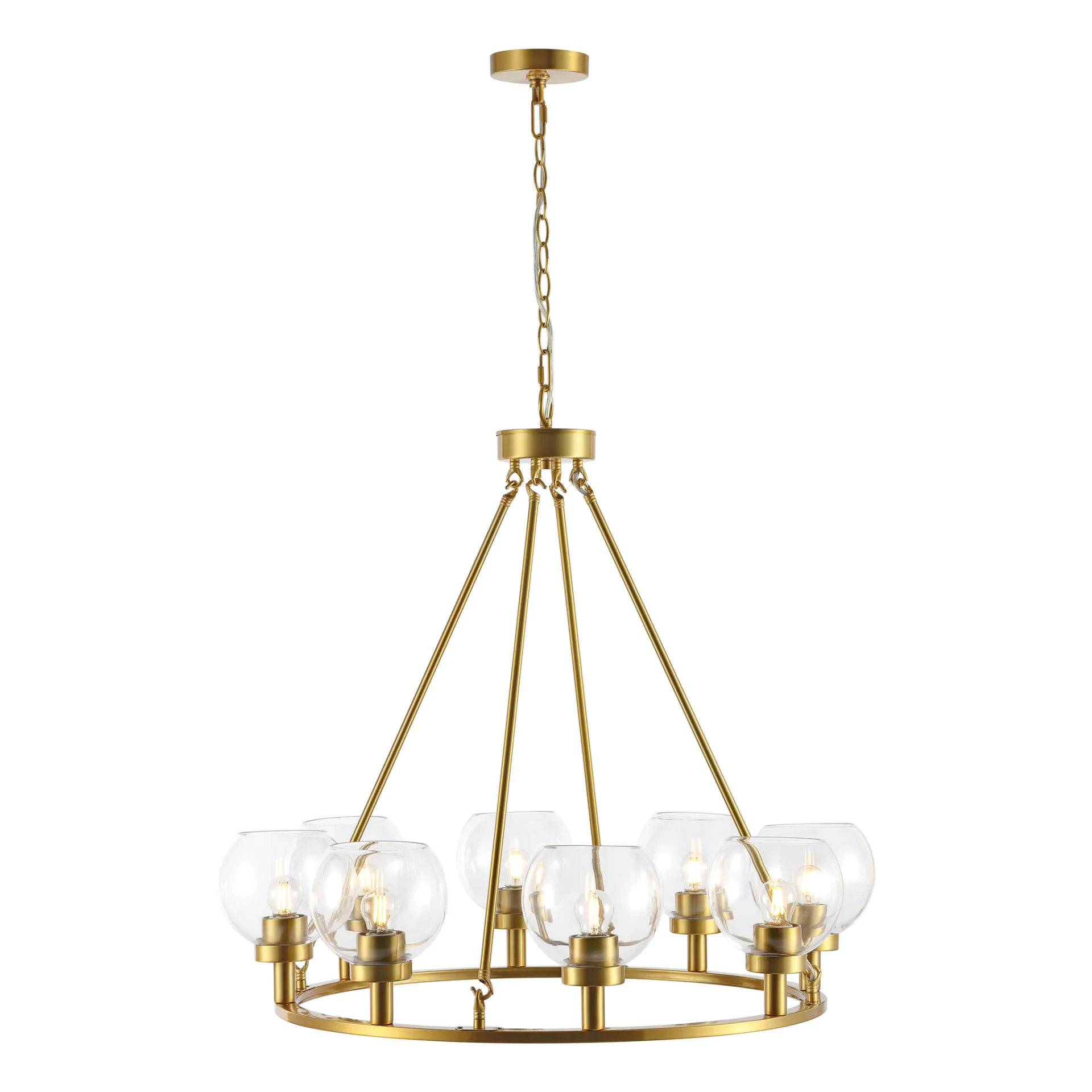 Sveda Eight-Light Chandelier in Brass
