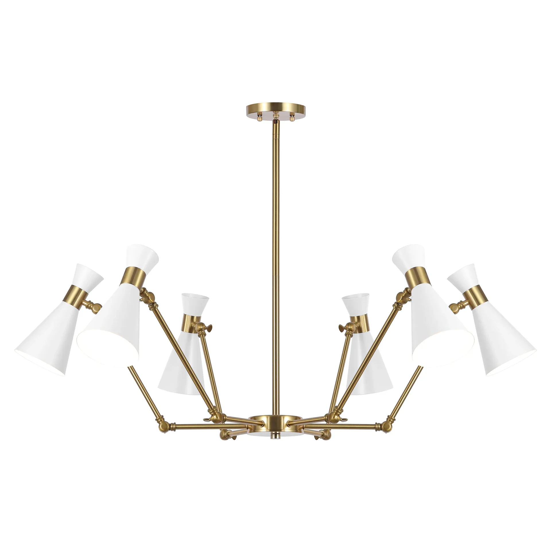 Shiraz Six-Light Chandelier in Brass / White