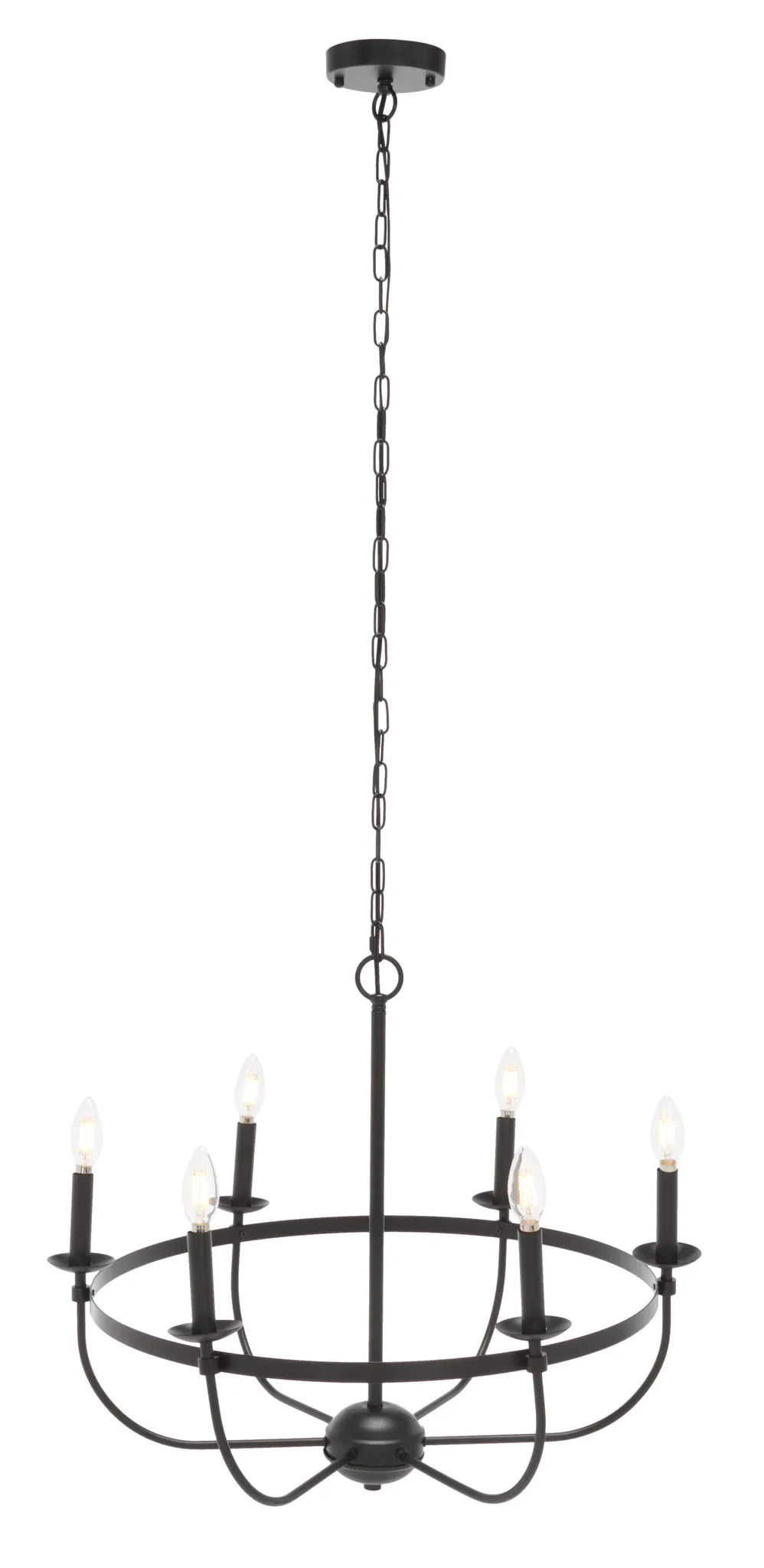 Lannan Six-Light Chandelier in Black