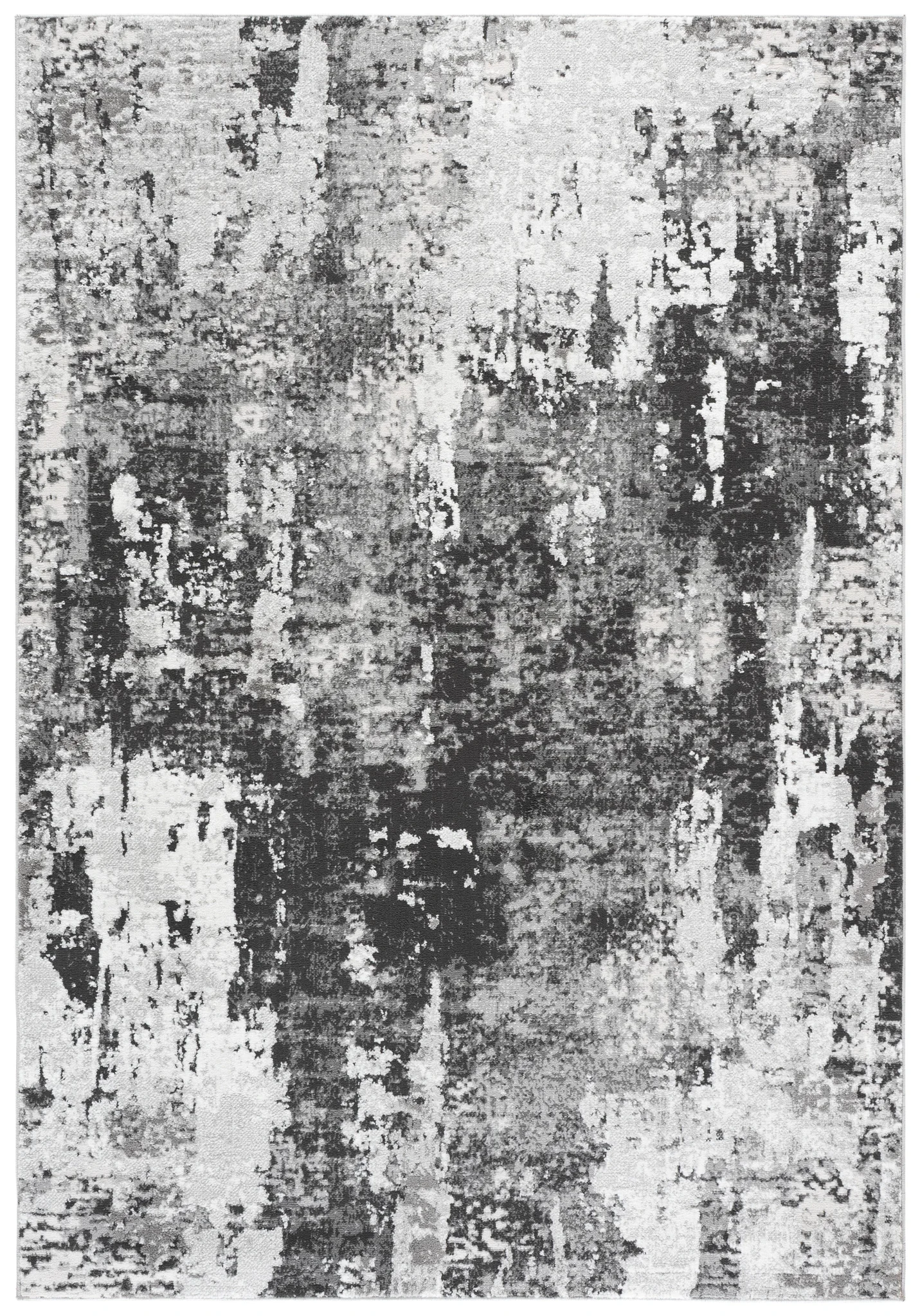 Chamber Abstract Rug in Gray / Dark Gray