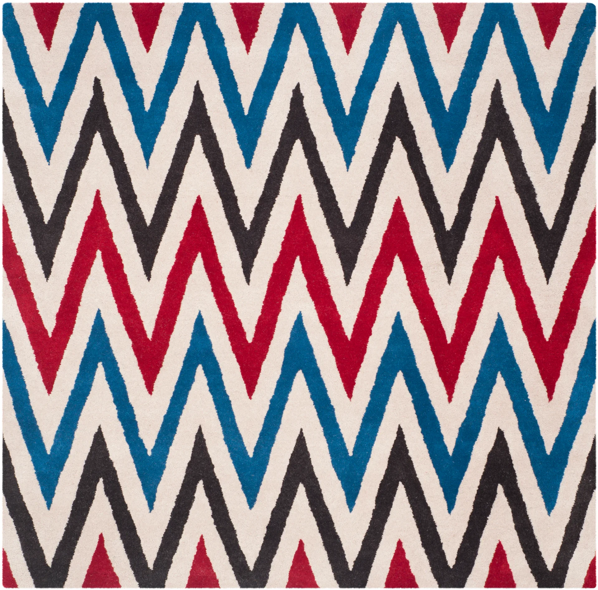 Chatham Sharp Chevron Hand-Tufted Wool Rug in Ivory / Multicolor