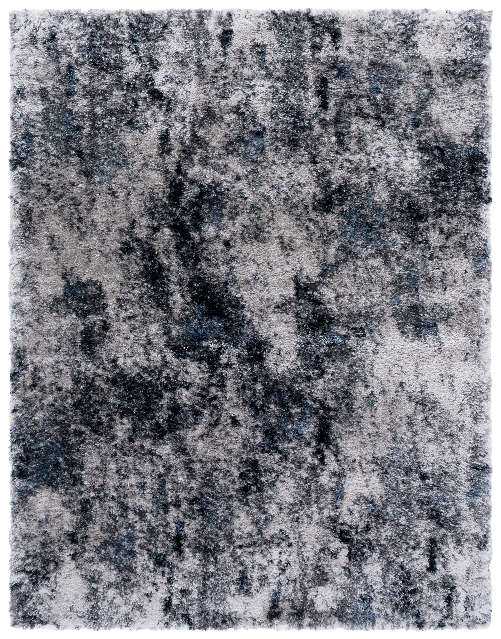 Cloud Mottled Shag Rug in Gray / Blue