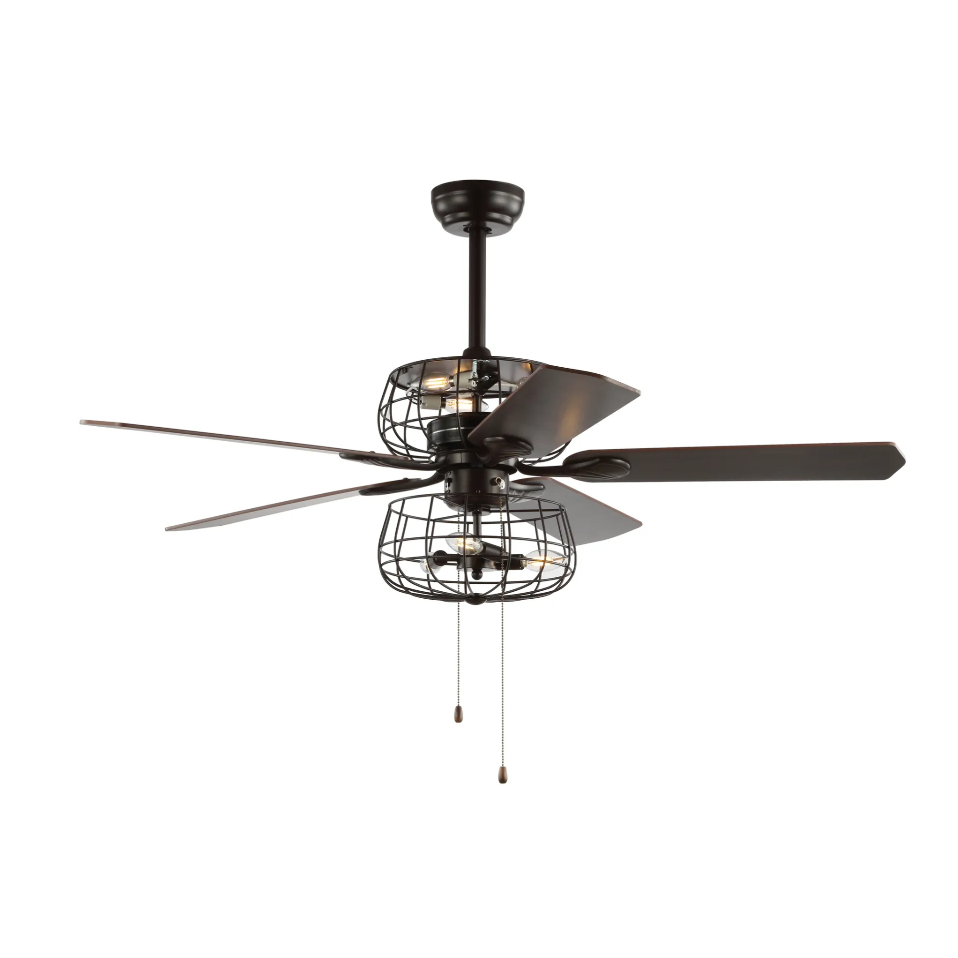 Erving Six-Light Ceiling Fan in Brown