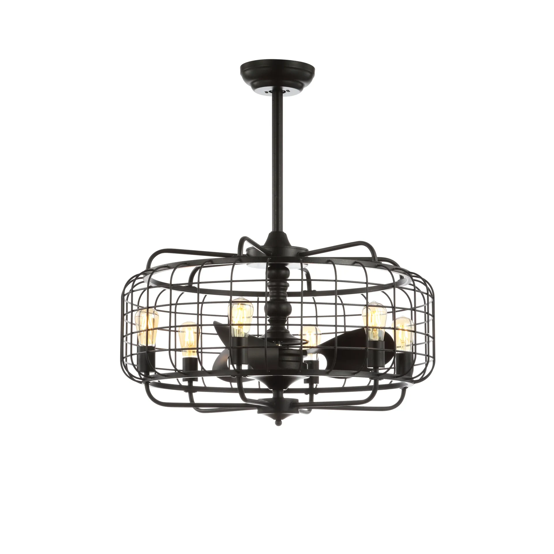 Larsin Six-Light Ceiling Fan in Black