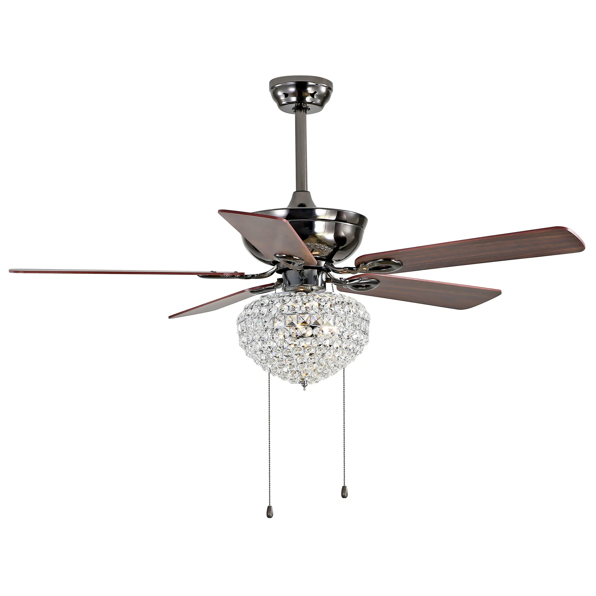 Korla Three-Light Ceiling Fan in Chrome