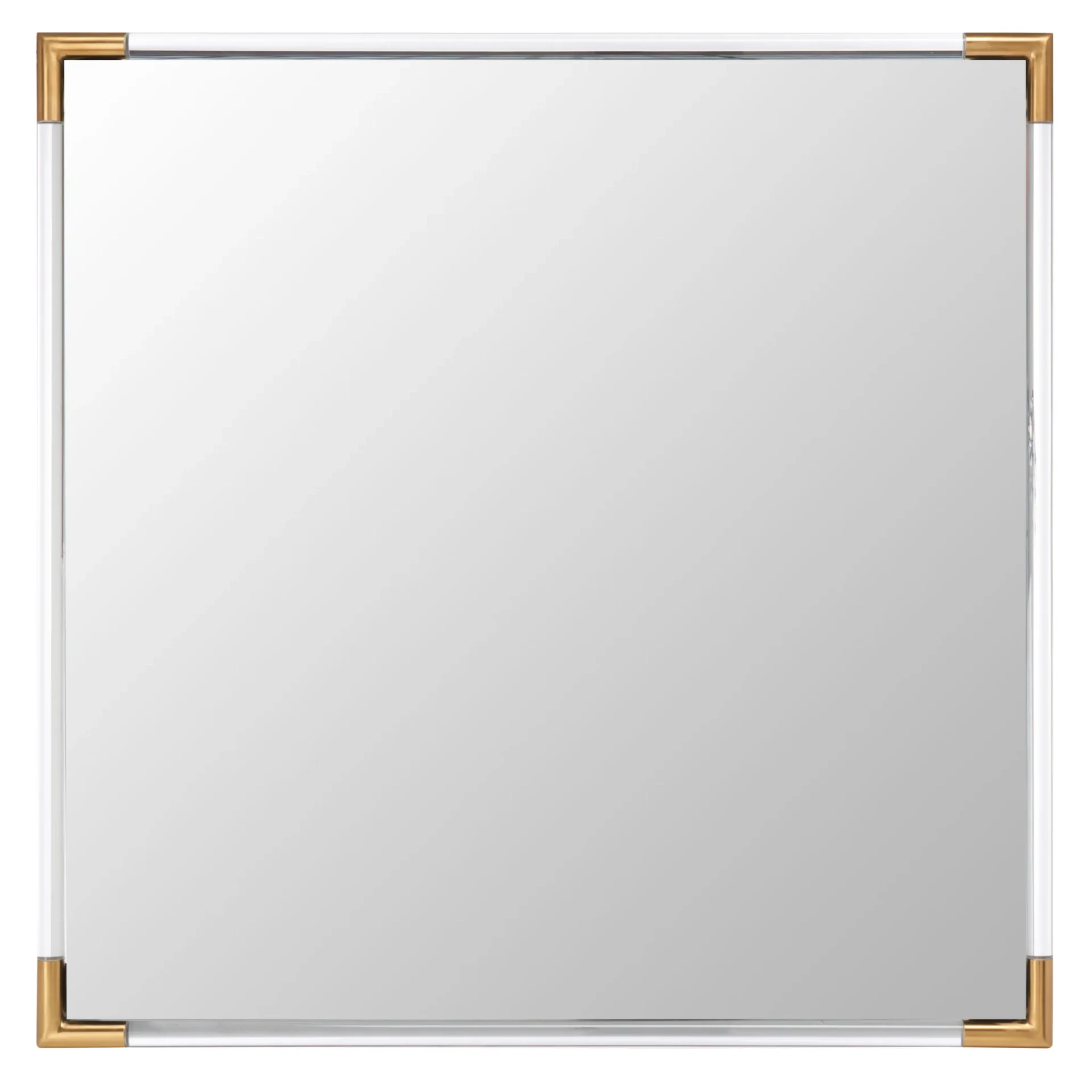 Amina Square Acrylic Mirror in Gold / Clear