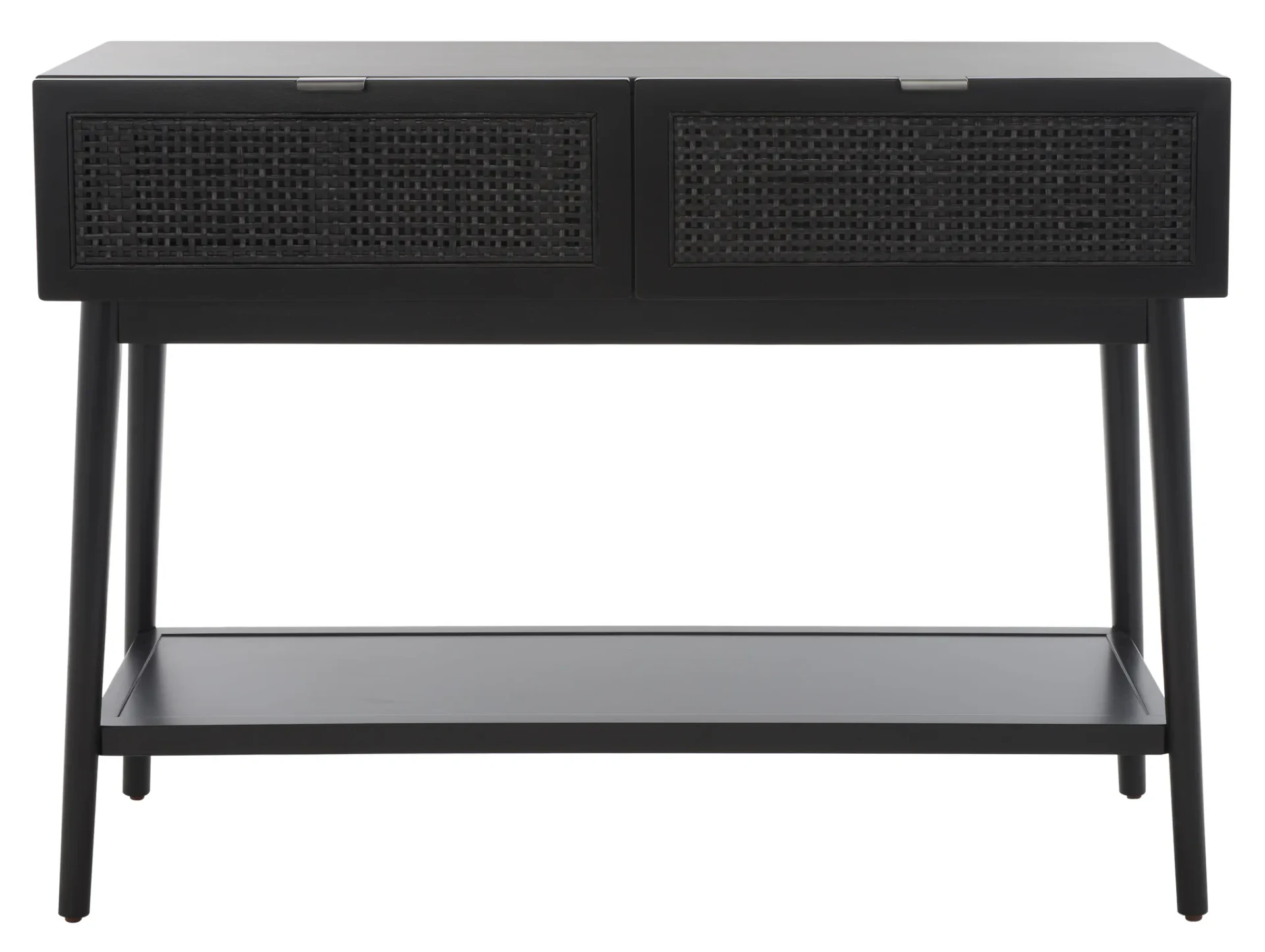 Baisley Two-Drawer Rattan Console in Black