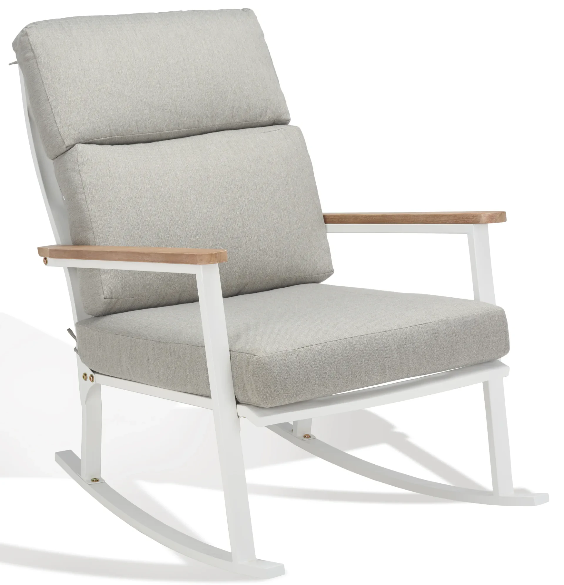 Brutus Rocking Chair in White / Light Gray