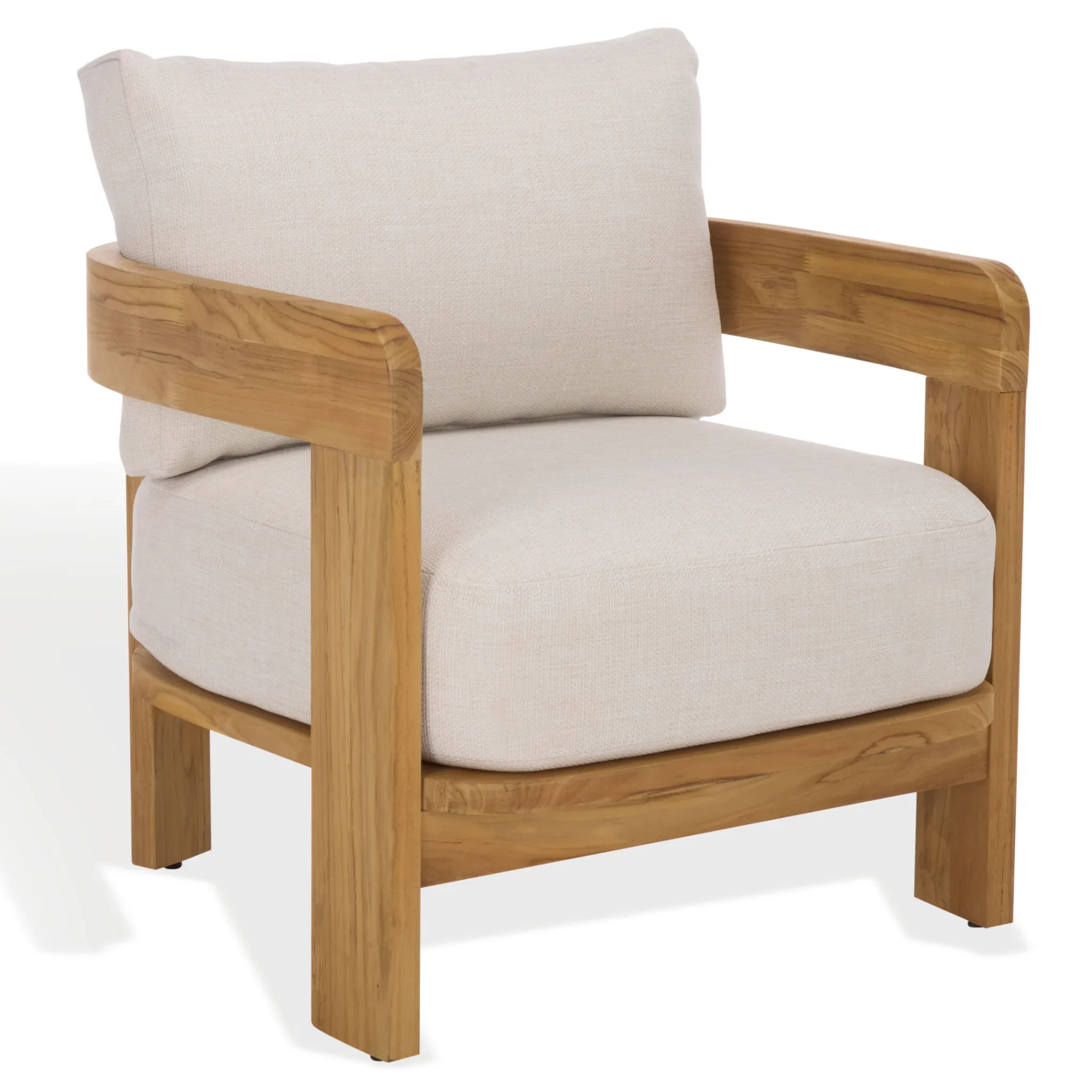 Achilles Teak Patio Chair in White / Natural Teak