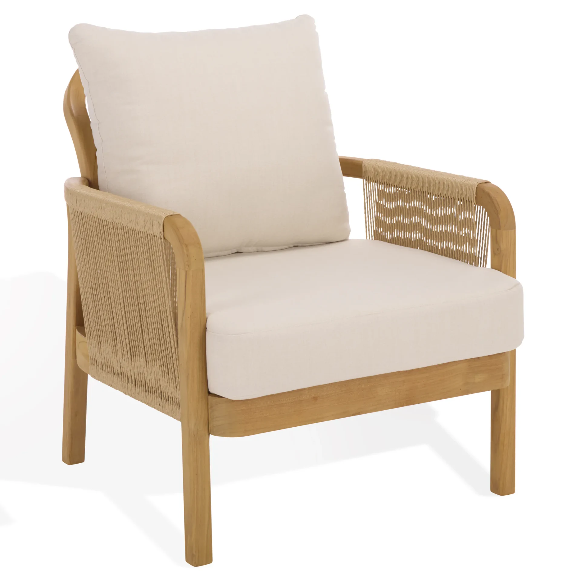 Rogers Teak & Hyacinth Chair in Natural / Beige