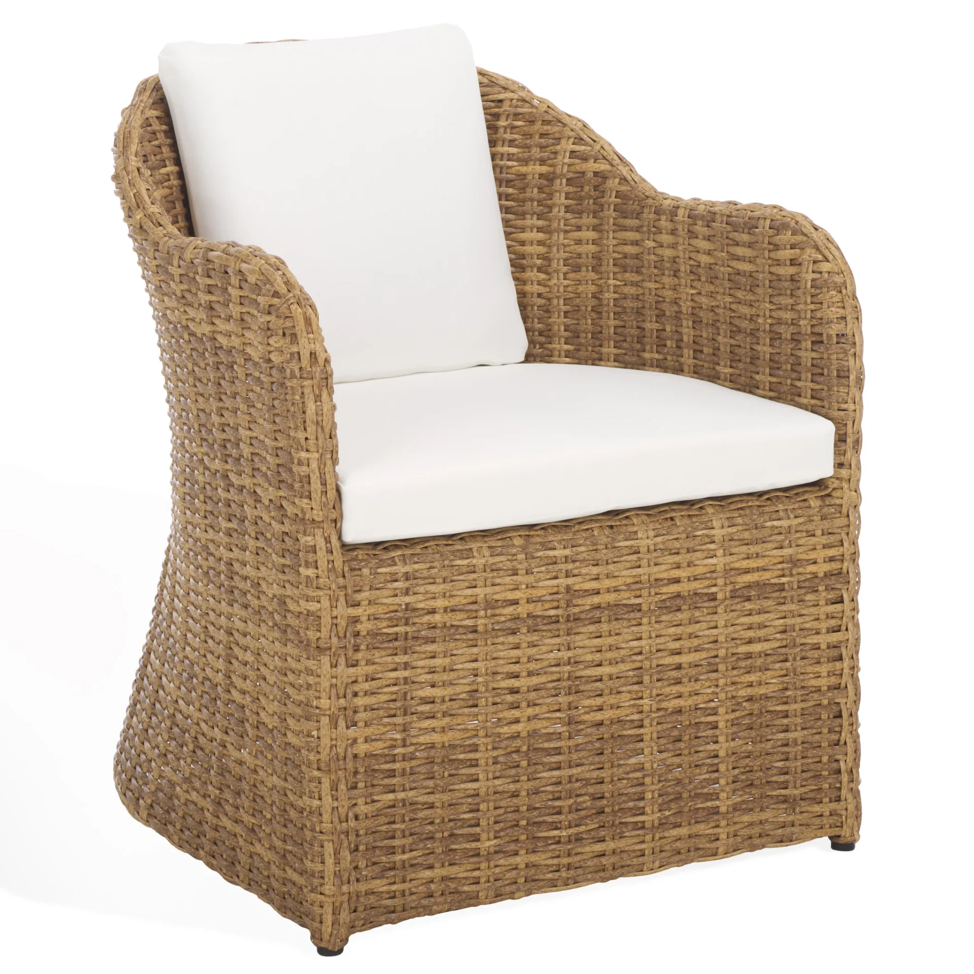 Melbourne Wicker Dining Chair in Natural / White