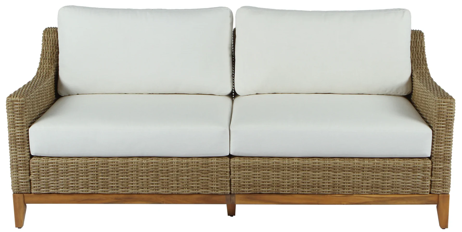 Pompeii Rattan Patio Sofa in Natural / White