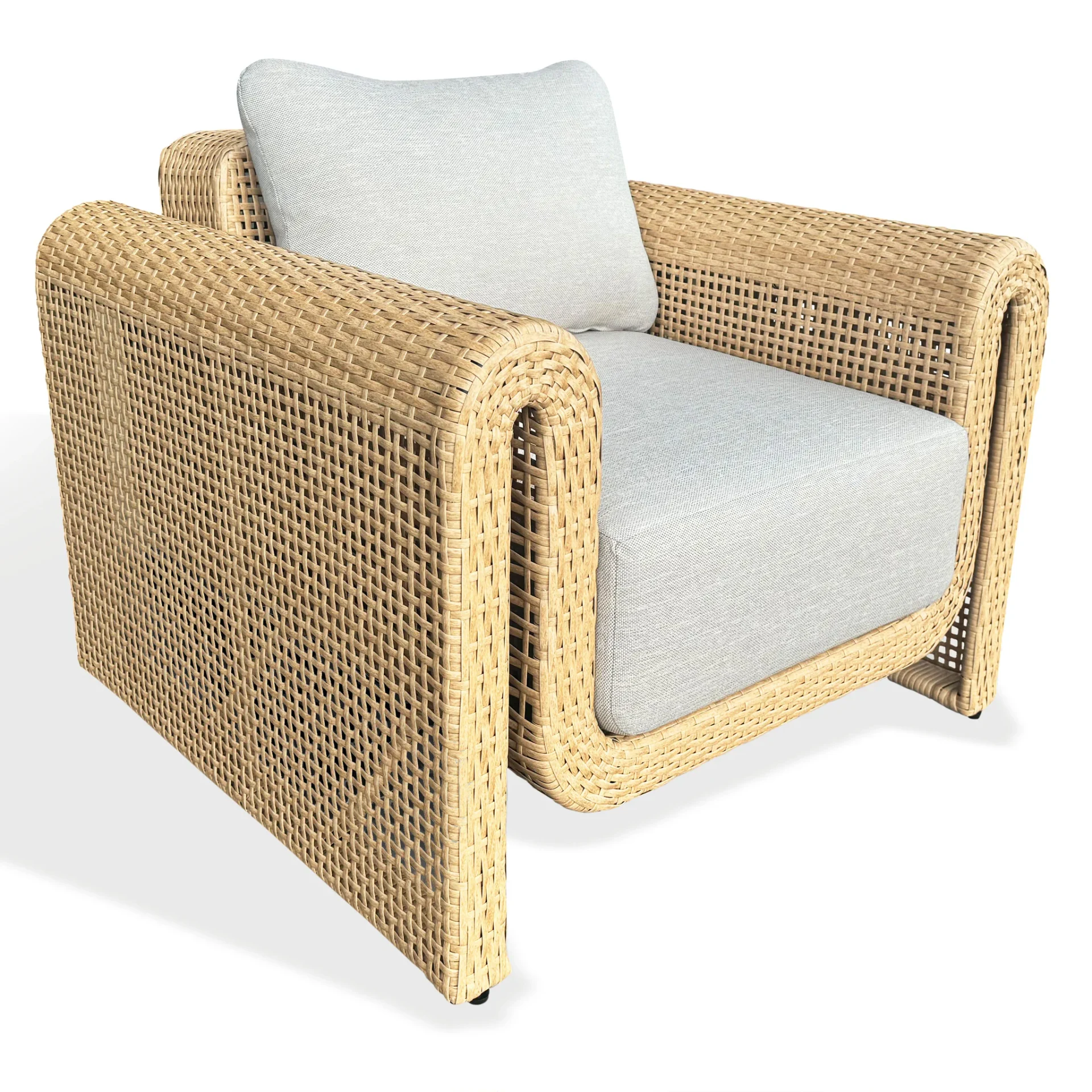 Cleandra Wicker Patio Chair in Natural / Beige
