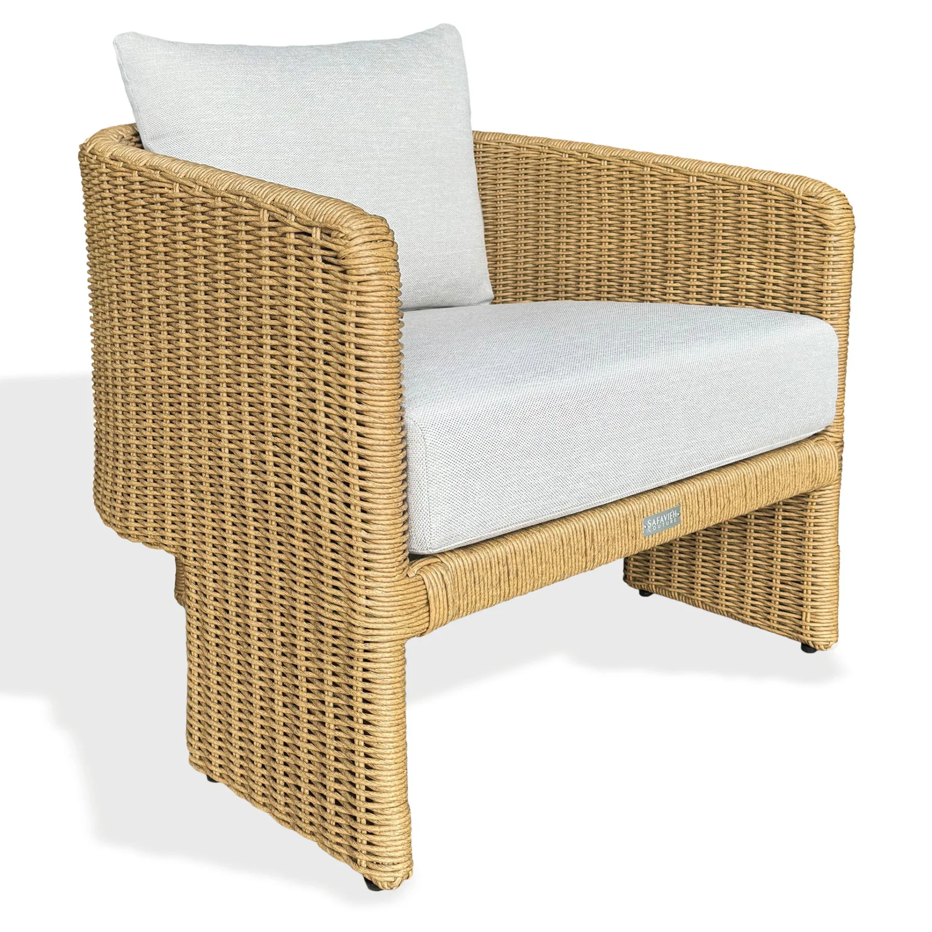 Donya Wicker Patio Chair in Natural / Beige