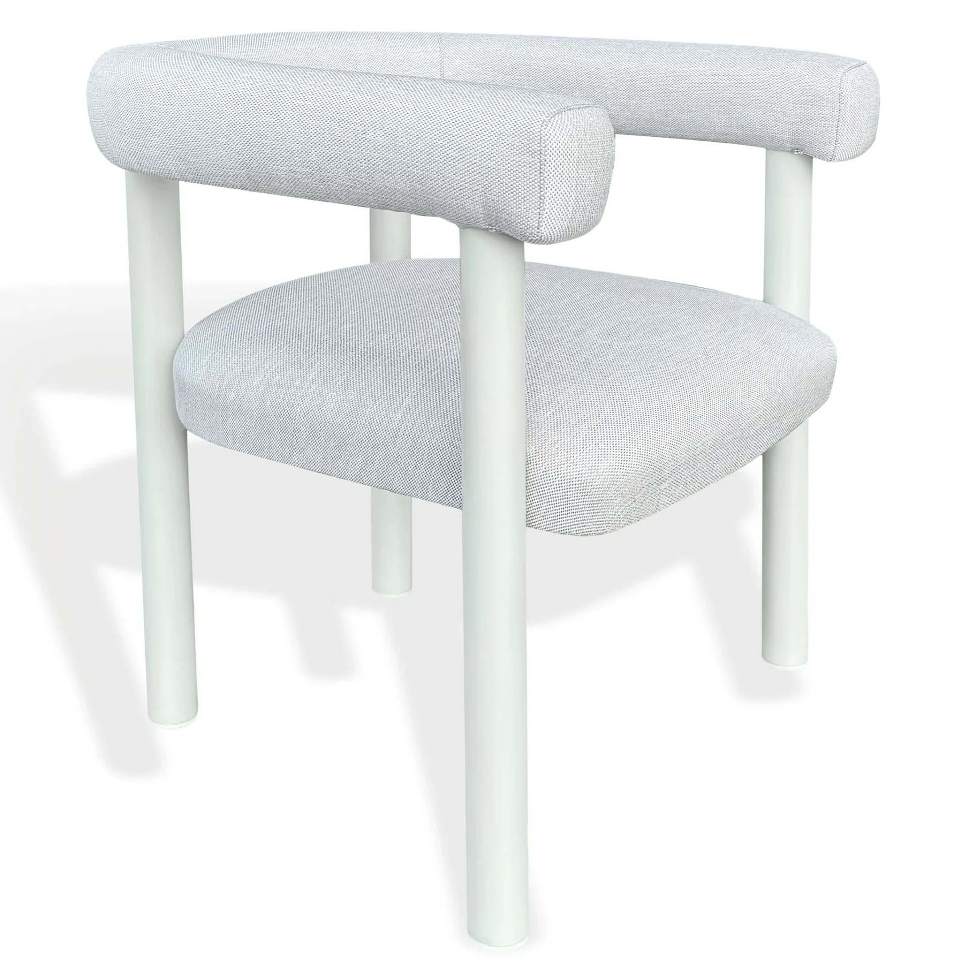 Larissa Patio Dining Chair in White / Beige