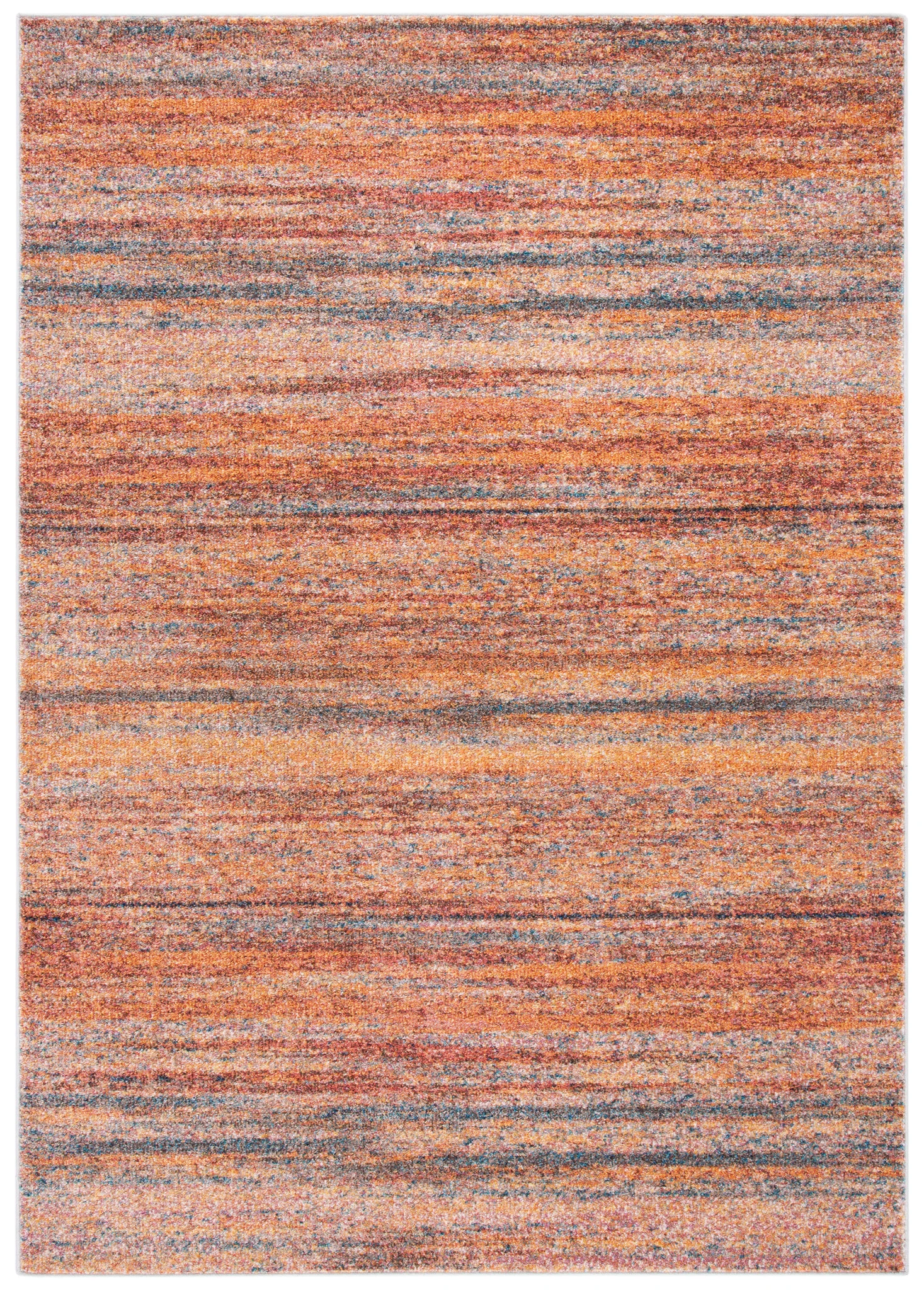 Crystal Abstract Stripe Rug in Rust / Blue