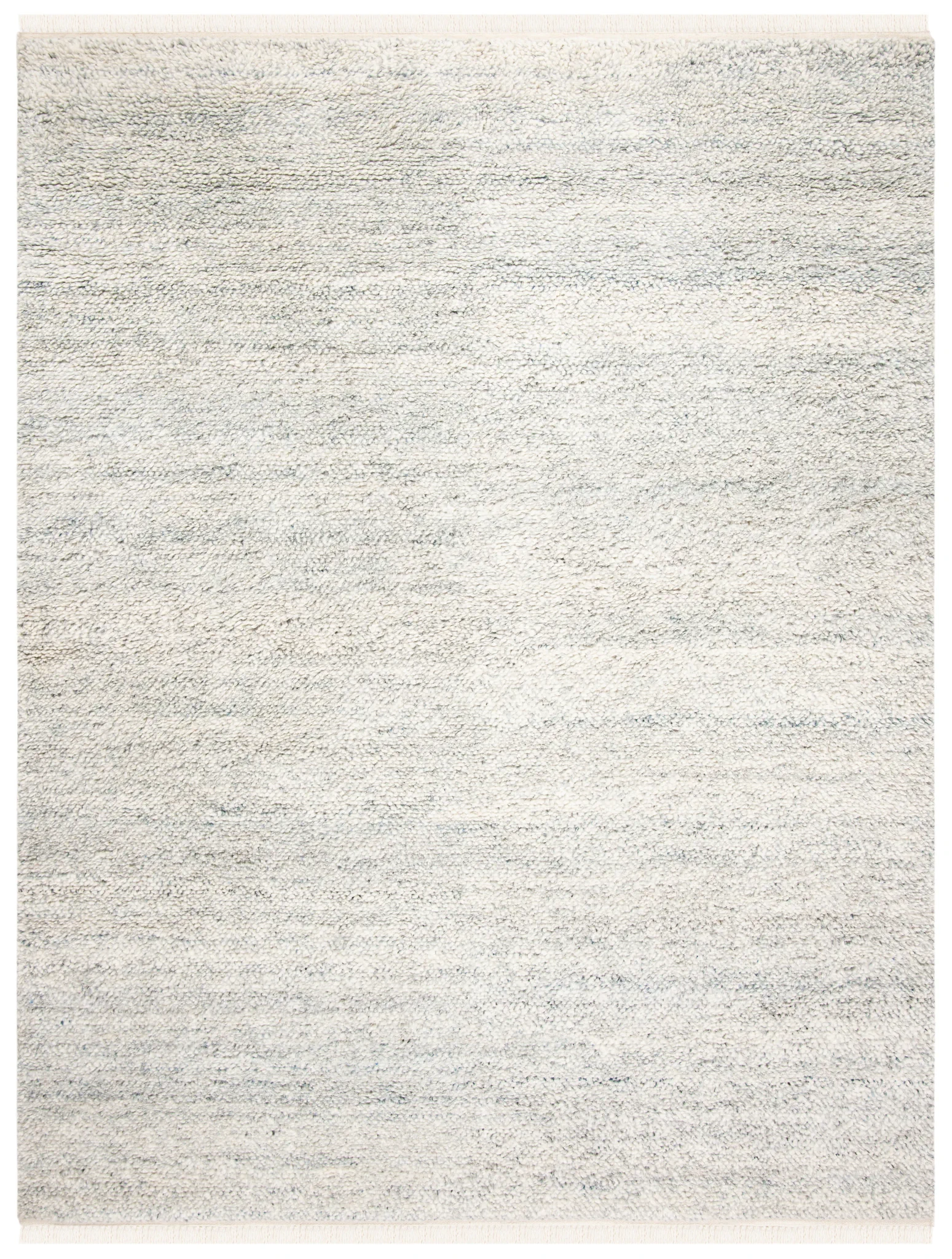 Casablanca Textured Solid Hand-Knotted Wool Rug in Gray