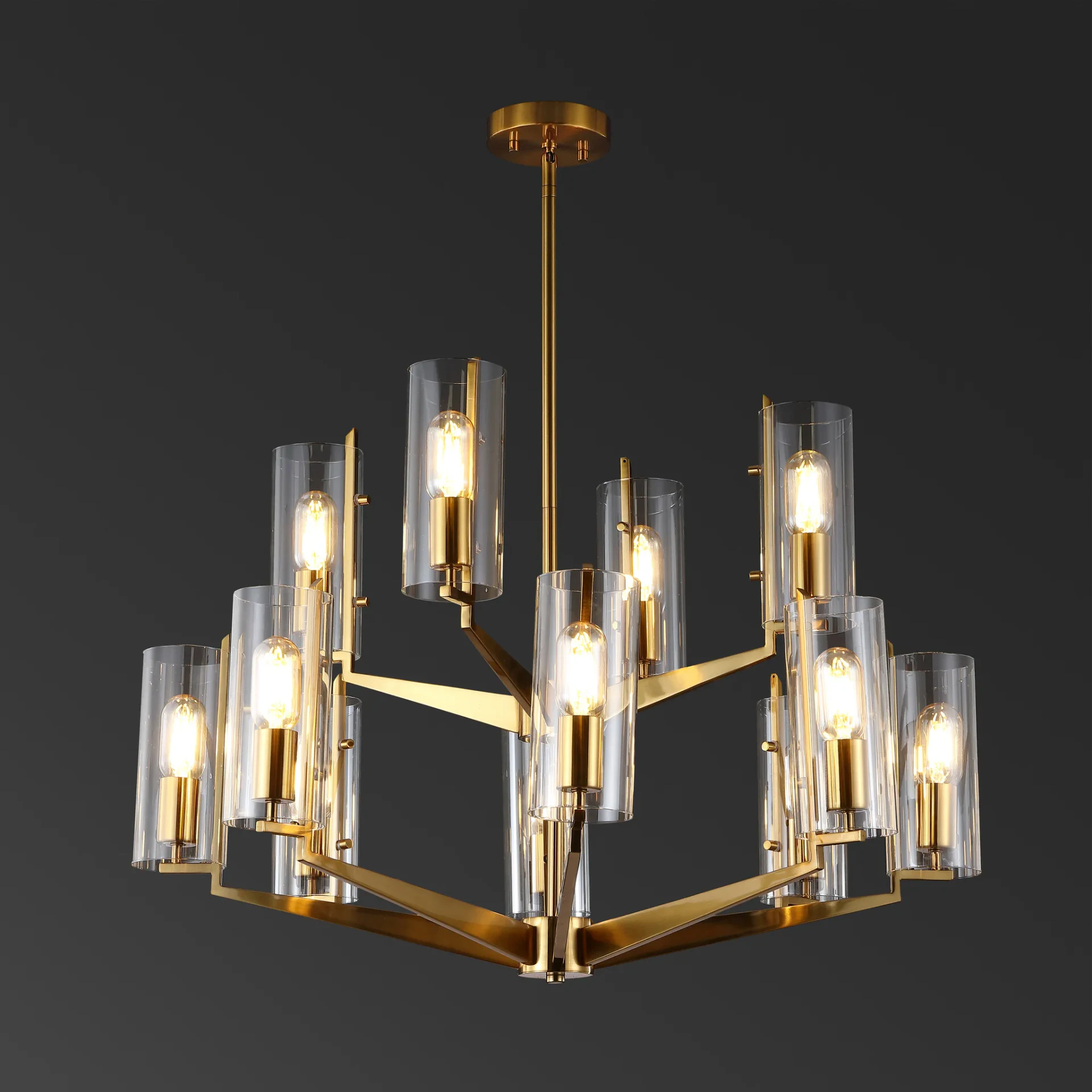 Jennica Glass Chandelier in Gold