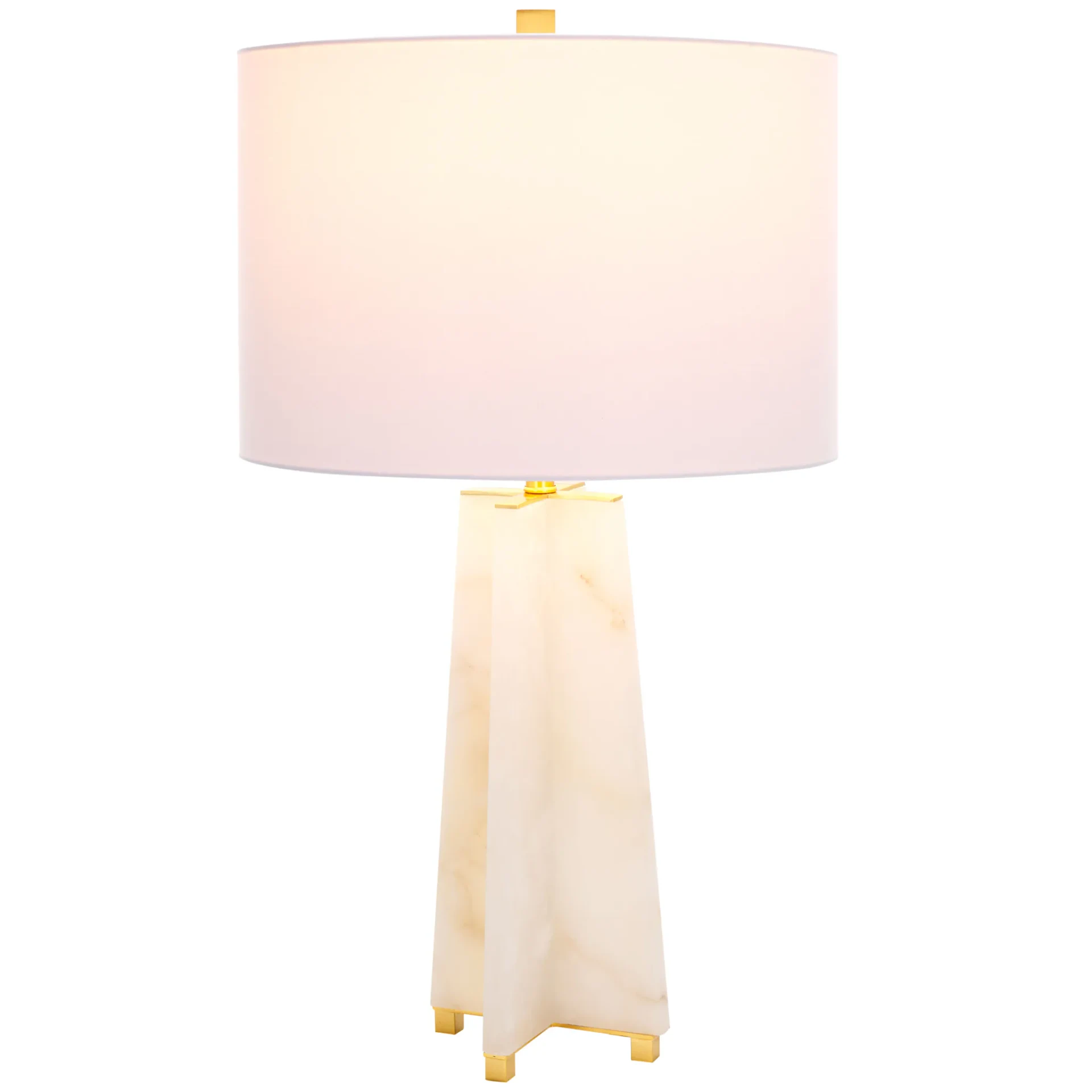 Gracellen Alabaster Table Lamp in White / Gold