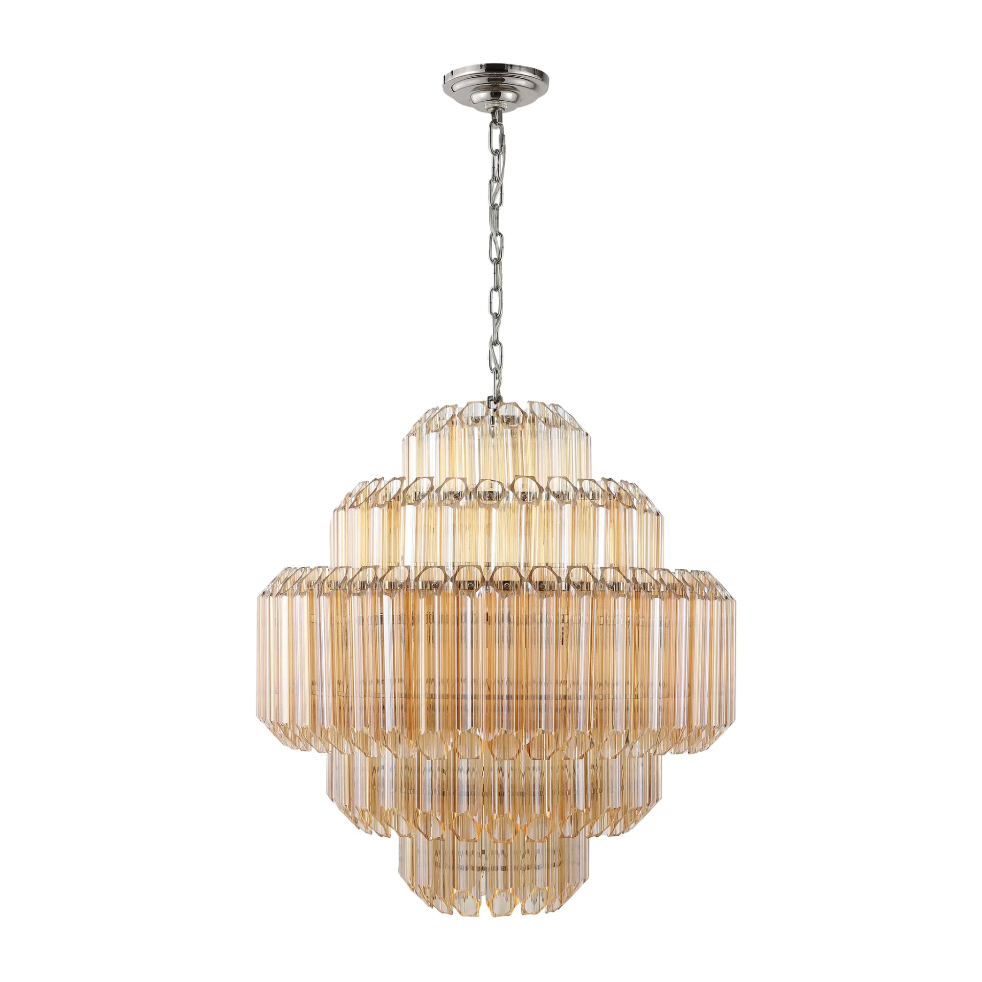 Adaline Glass Chandelier in Nickel